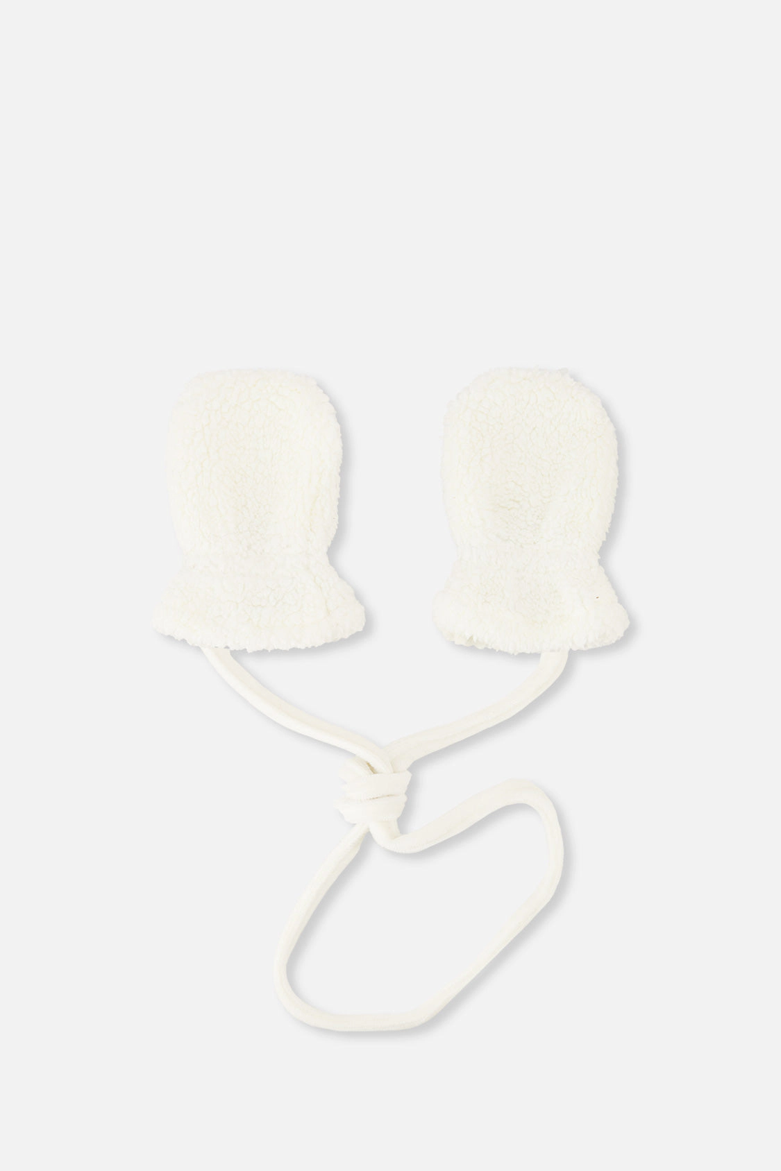 Deux par Deux Unisex Infant Sherpa Mittens with String