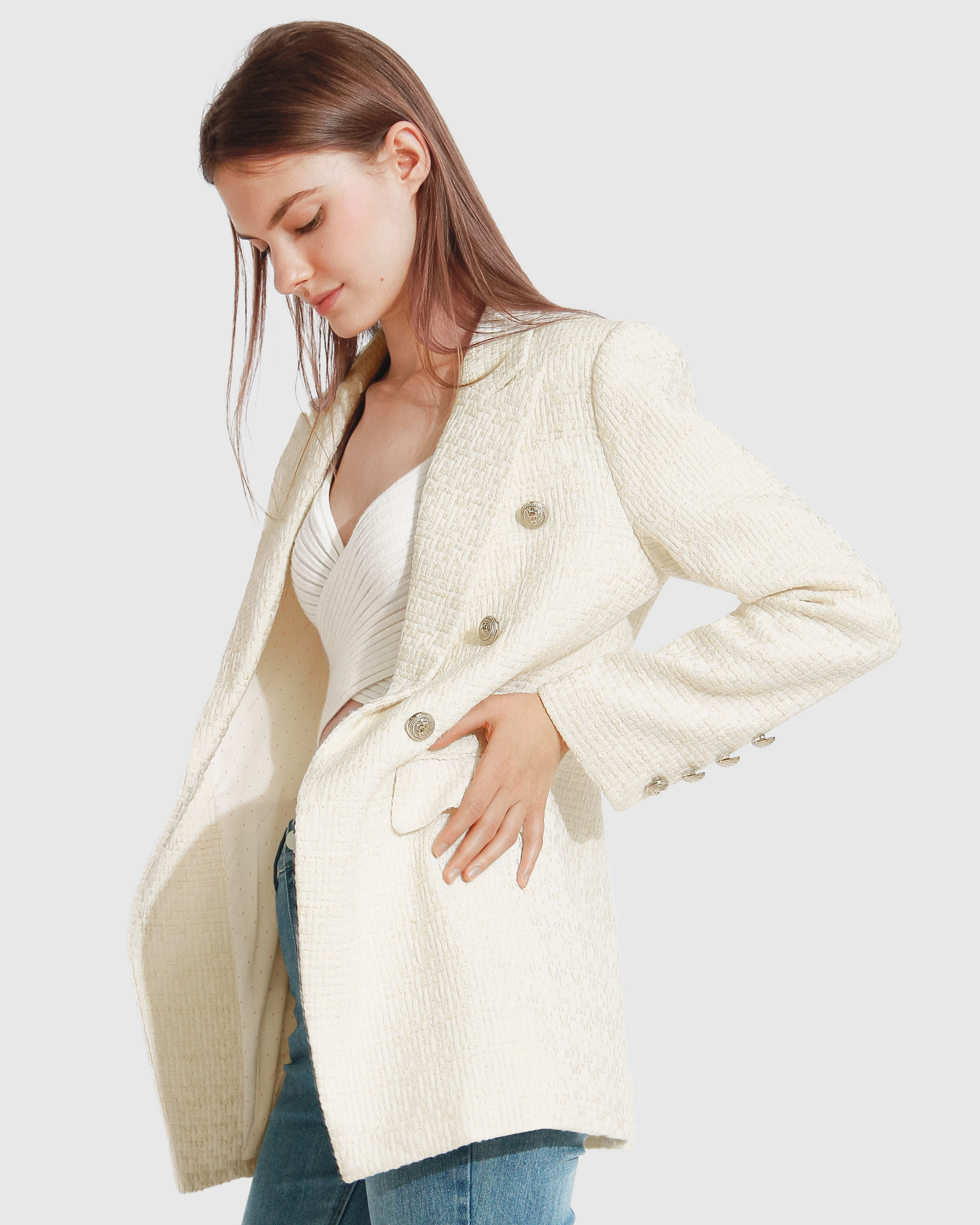 Belle & Bloom Womens Princess Polina Tweed Blazer