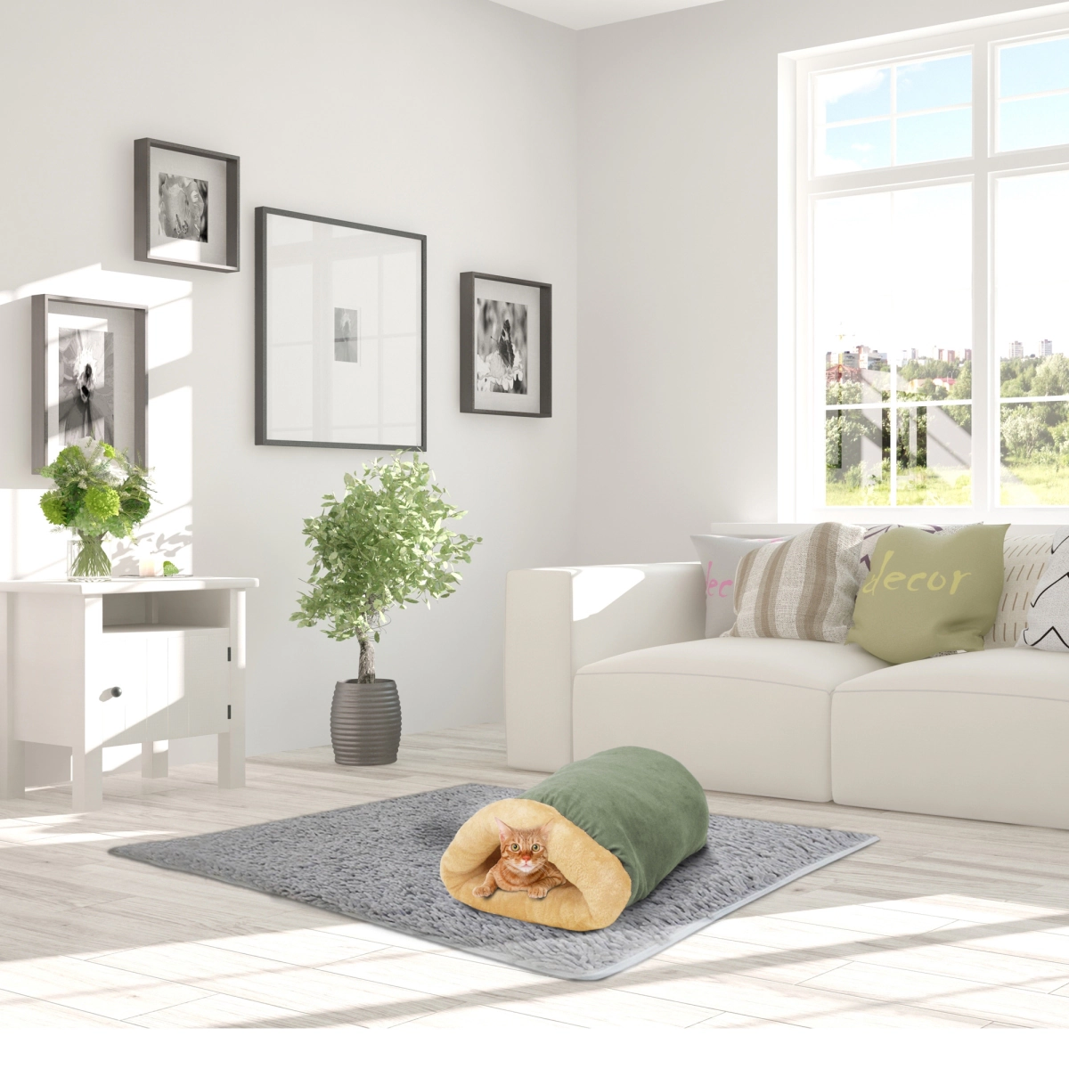 212 Main Goopaws 4 in 1 Self-Warming Pet Bed, Sage Green