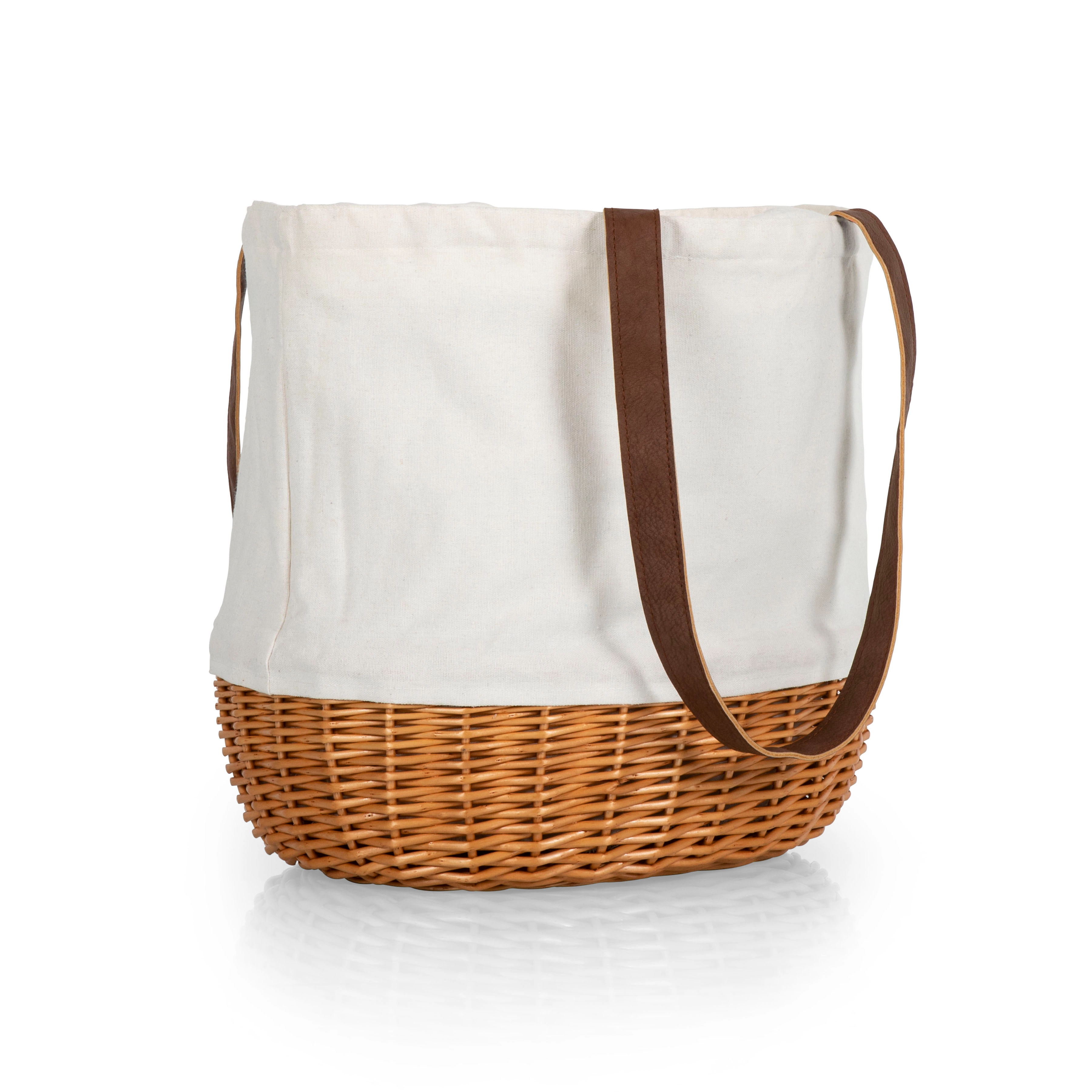 PICNIC TIME Coronado Canvas and Willow Basket Tote