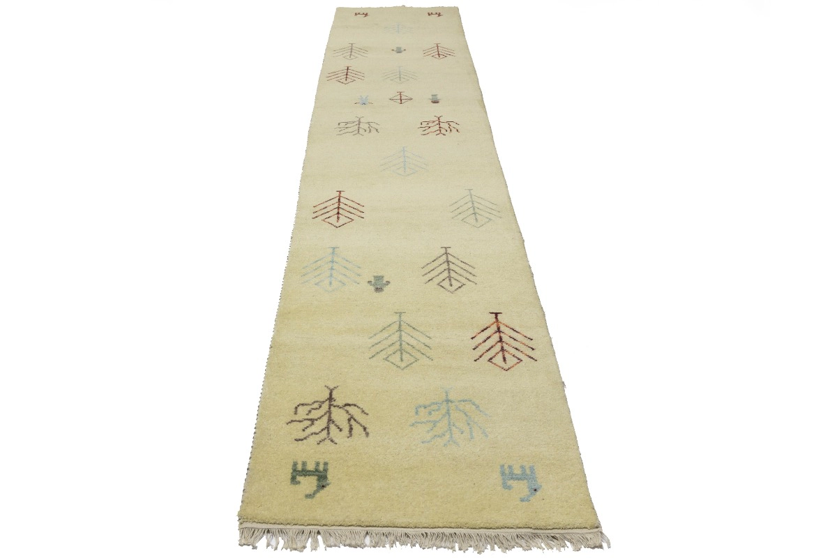 Magic Rugs 2'7 x 13'1 Hand Knotted Indo-Gabbeh Oriental Wool Runner Rug