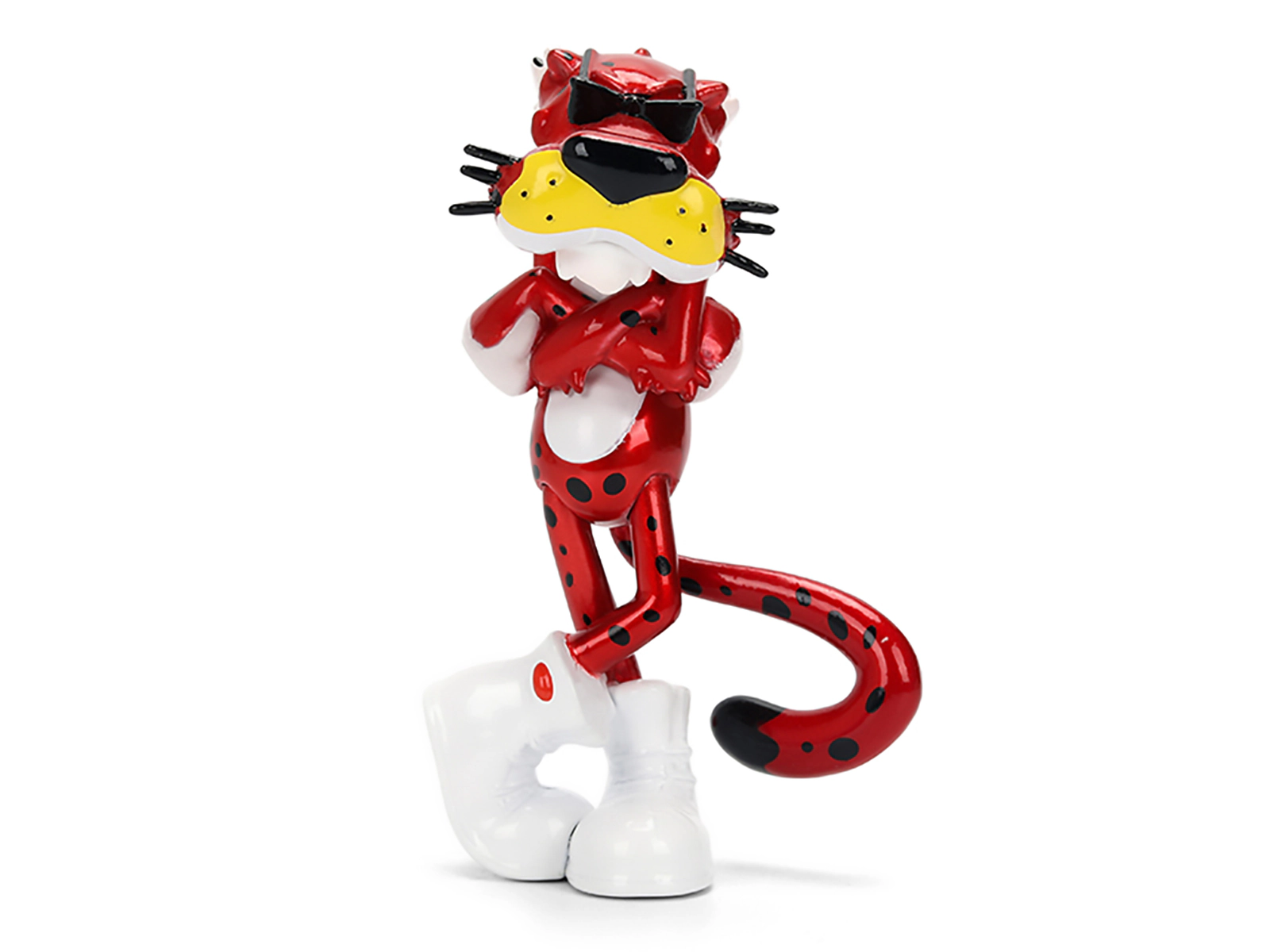 Jada 1989 Ford Mustang GT Black with Red Flame Graphics and Chester Cheetah Diecast Figure "Cheetos Flamin'