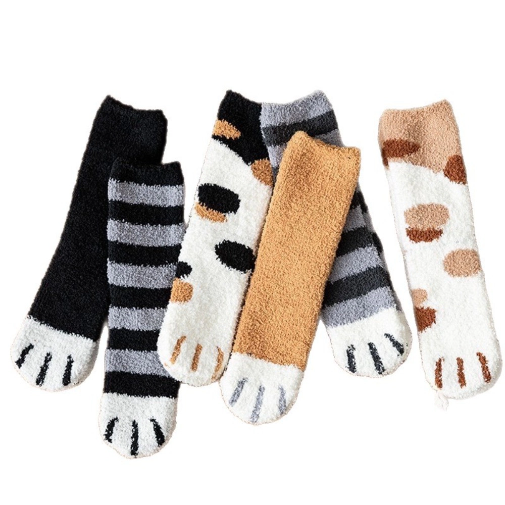 Wardrobe Whimsy Cat Claw Socks Paw 6 Pairs Women Fuzzy