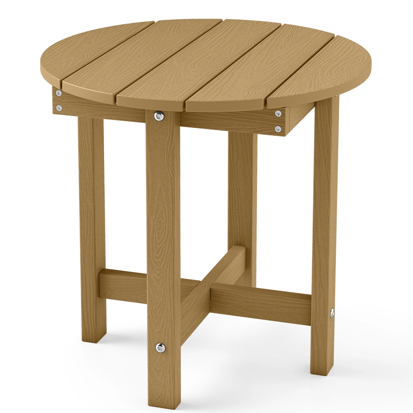 SUGIFT All-Weather HIPS Adirondack Side Table 18 x 18 x 18 in 66-lb Capacity Outdoor Accent Table Coffee Color Option