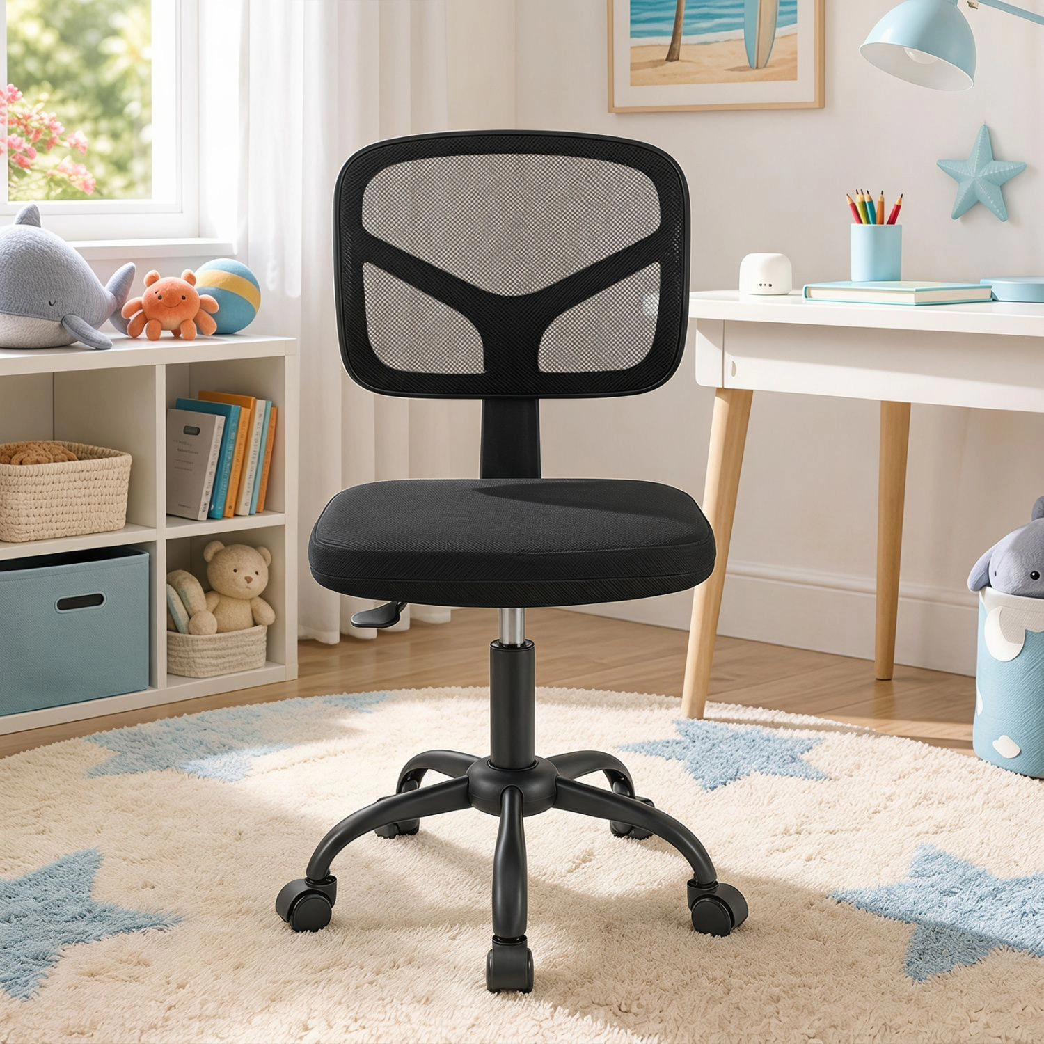 SlickBlue Swivel Kids Desk Chair with Wheels and Mesh Back