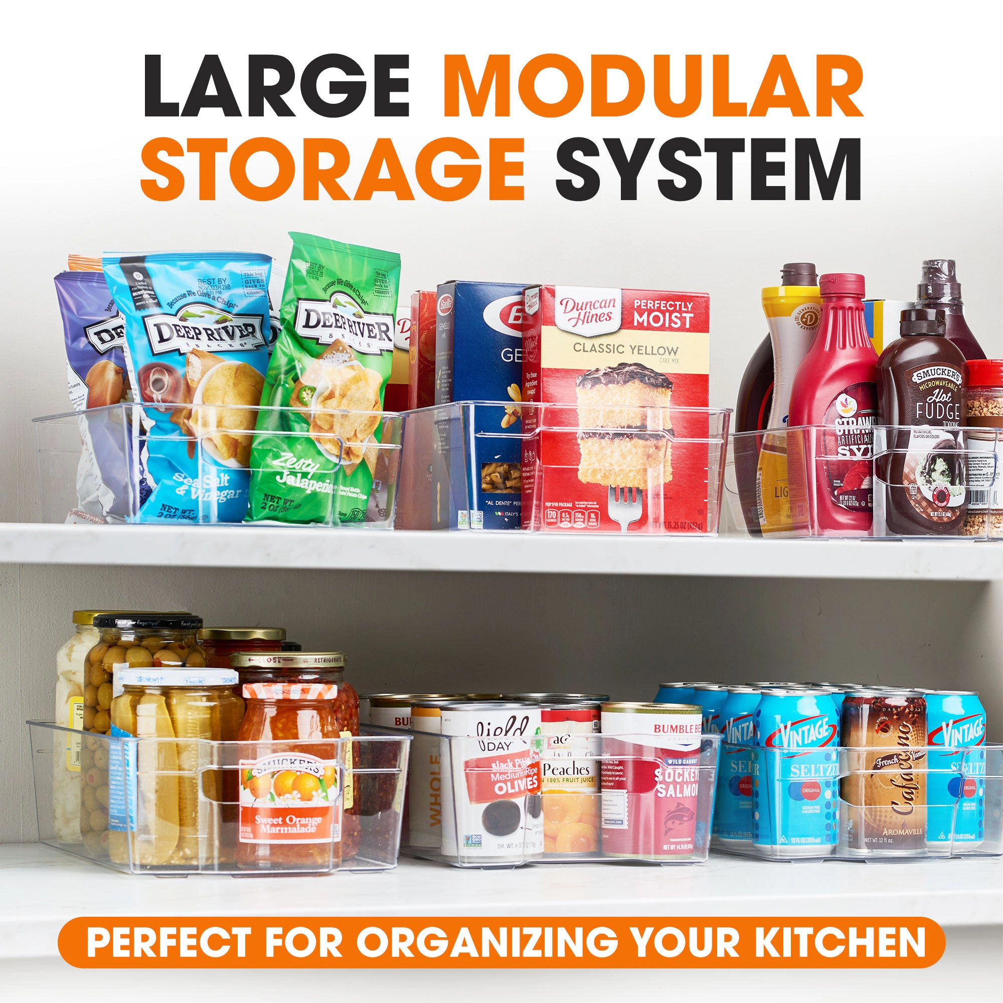 Cheer Collection Clear Refrigerator Organizer Bins, BPA Free