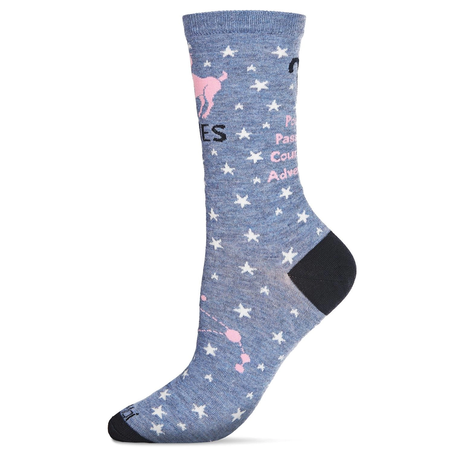MeMoi Women's Aries Zodiac Sign Crew Socks