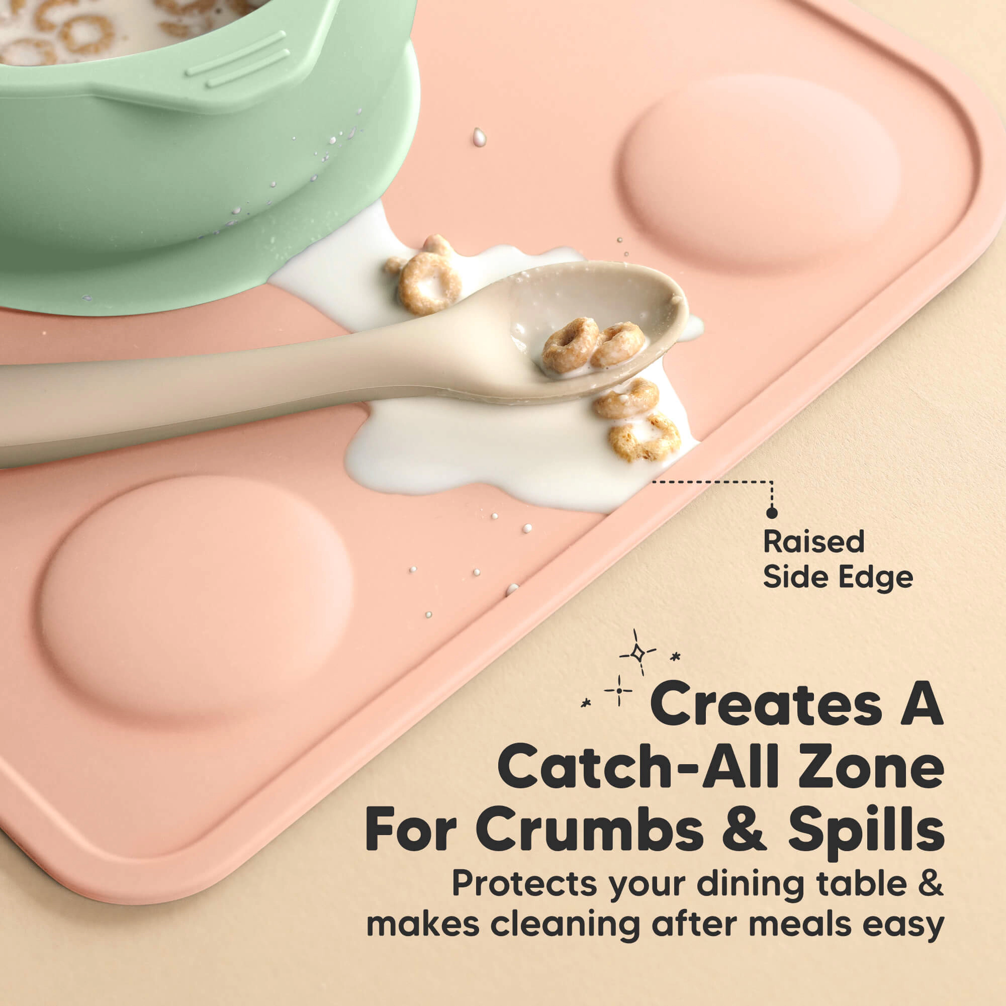 KeaBabies 2-Pack Prep Silicone Placemats, Regular