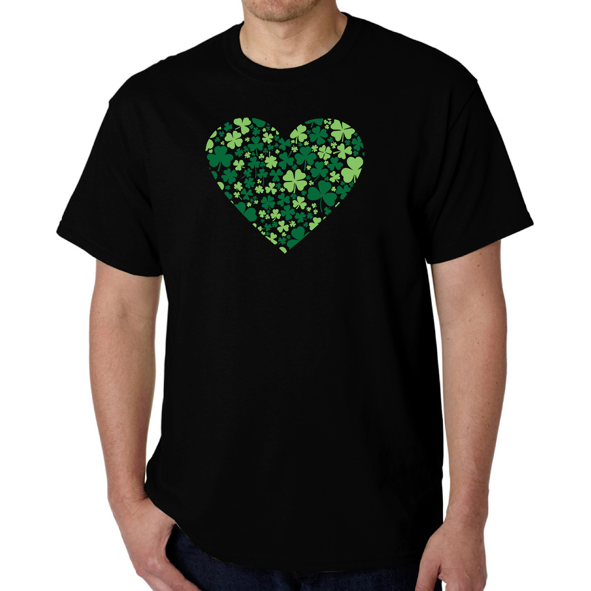 LA Pop Art Men's Clover Heart Graphic T-Shirt - 100% Cotton