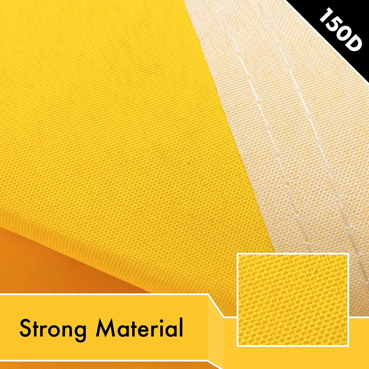 G128 Golden Yellow Solid Flag - 3x5 feet, 150D Polyester, Dye-Sublimated, Brass Grommets