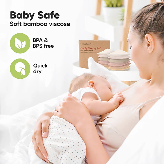 KeaBabies 14-Pack Comfy Nursing Pads, Postpartum Breastfeeding Pads