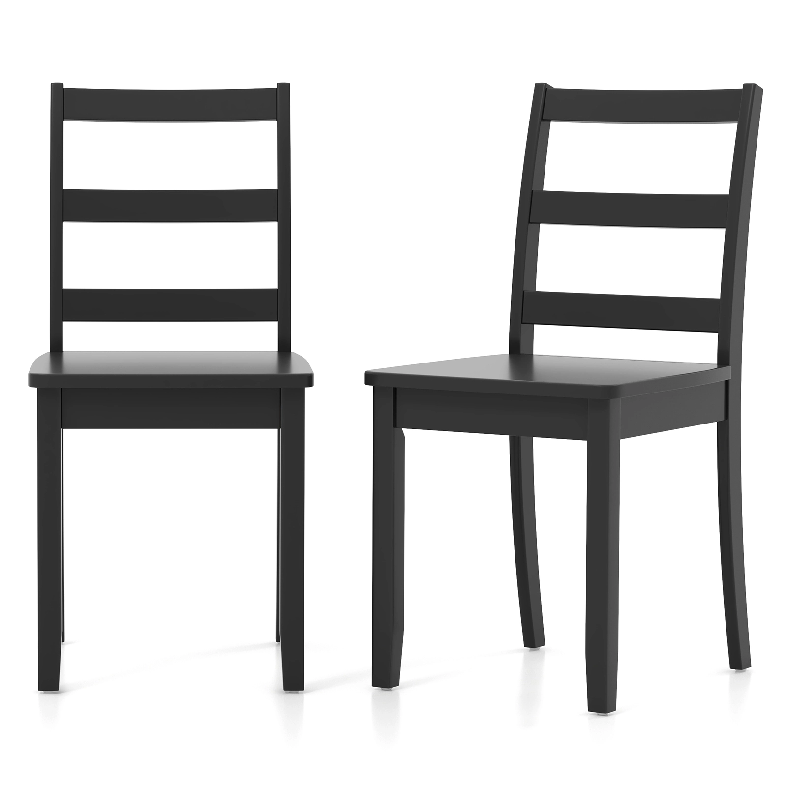 LJG Set of 2 Wood Dining Chairs with Solid Rubber Legs