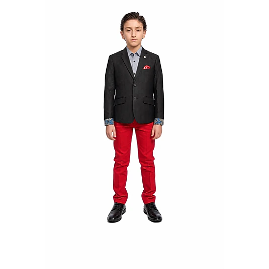Elie Balleh Boys Slim Fit Windowpane Jacket