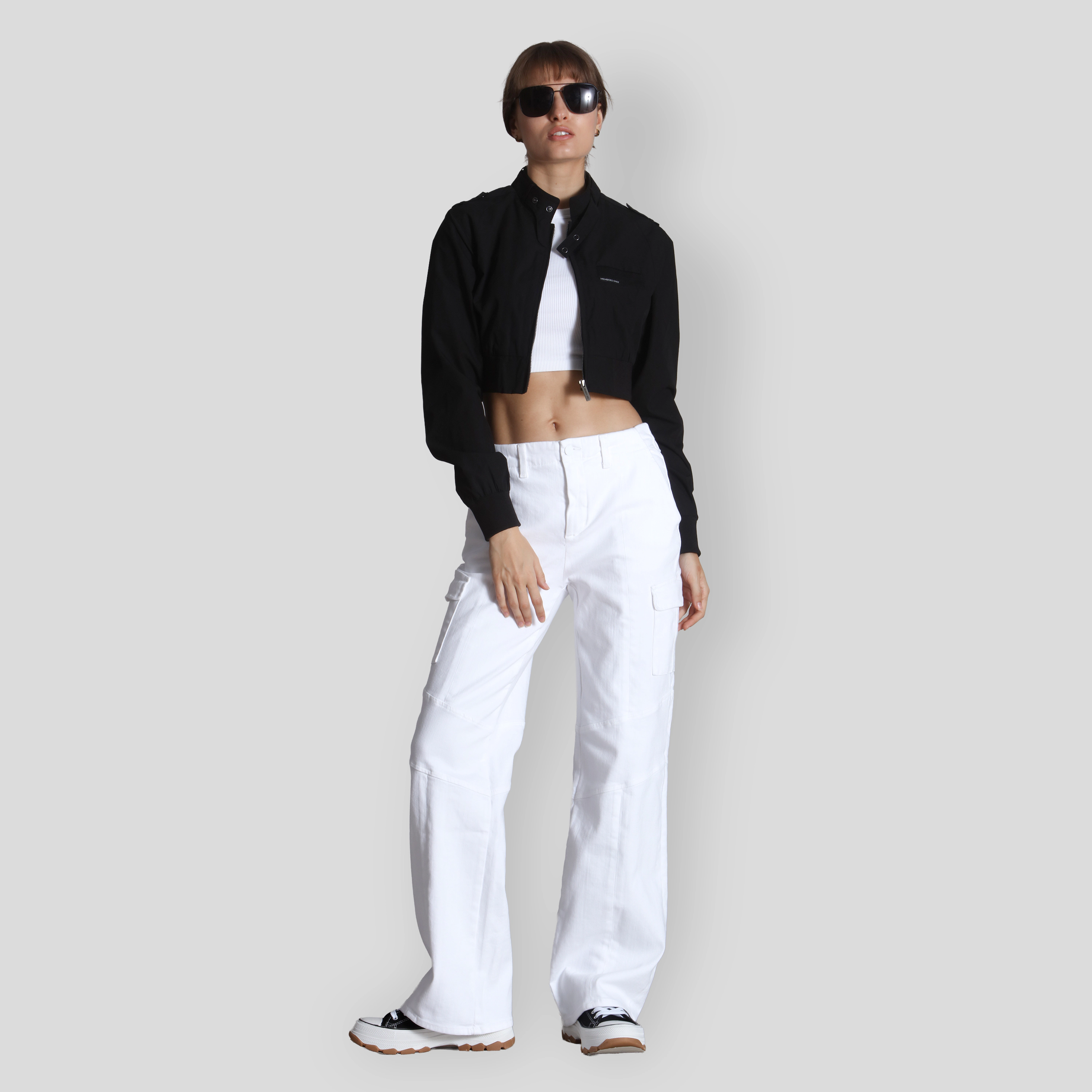 Members Only Women's Mini Cropped Racer Jacket