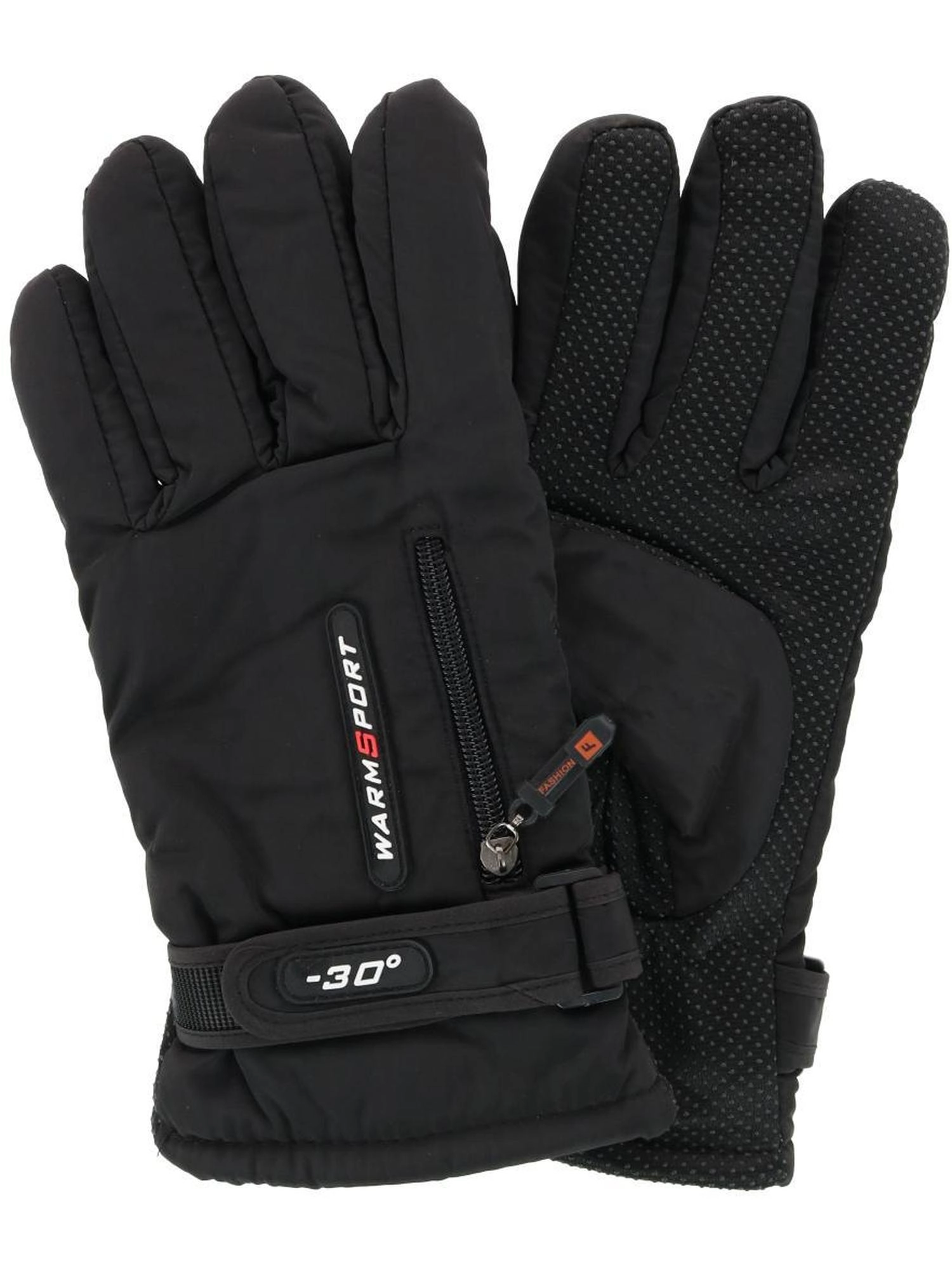 CTM® Men's Lined Winter Gloves with Zipper Pocket