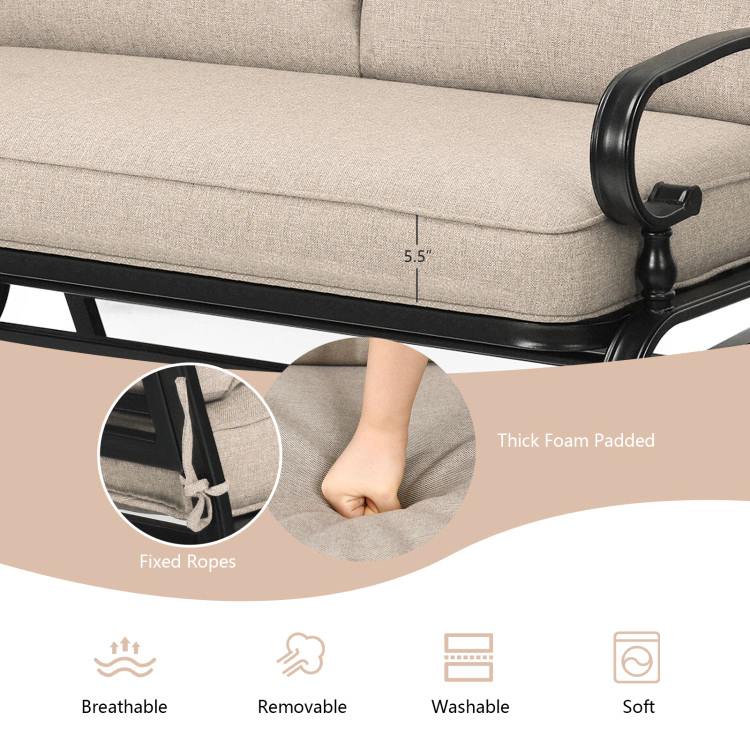 Hivvago 2 Seats Outdoor Swing Glider Chair With Comfortable Cushions