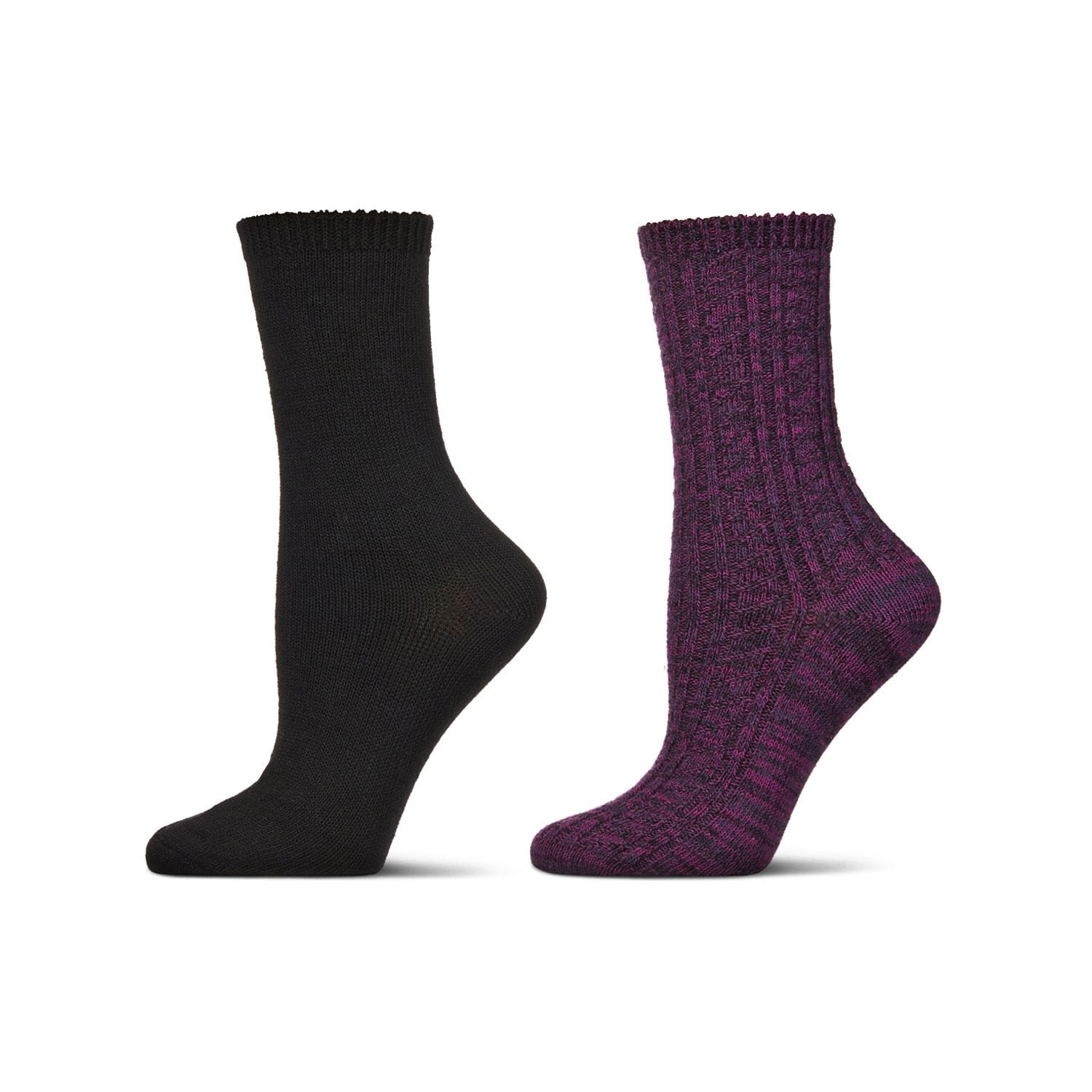 MeMoi Women's 2 Pair Pack Waterfall Crew Socks