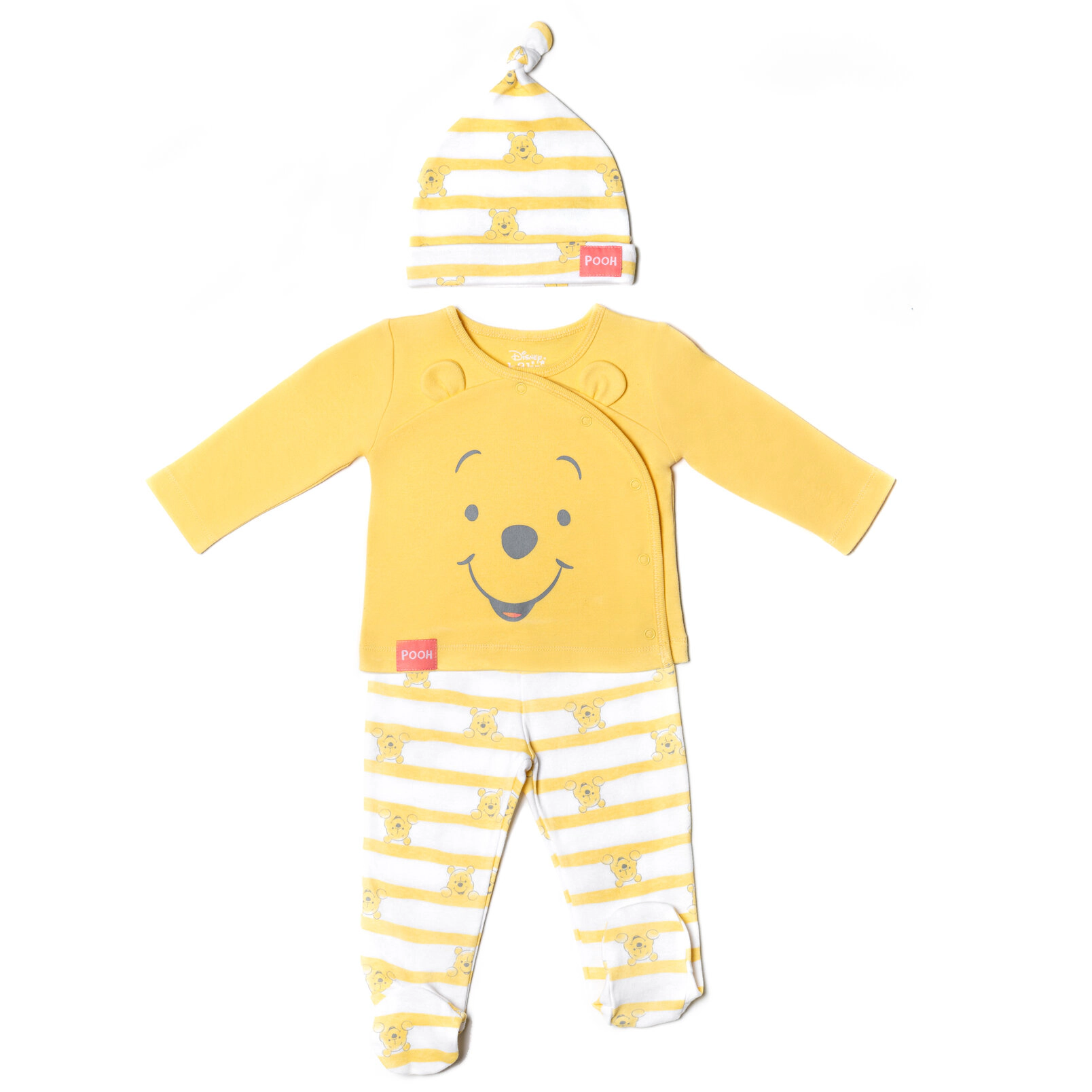 Disney Winnie the Pooh Baby 3-Piece Top Footed Pants and Hat Set