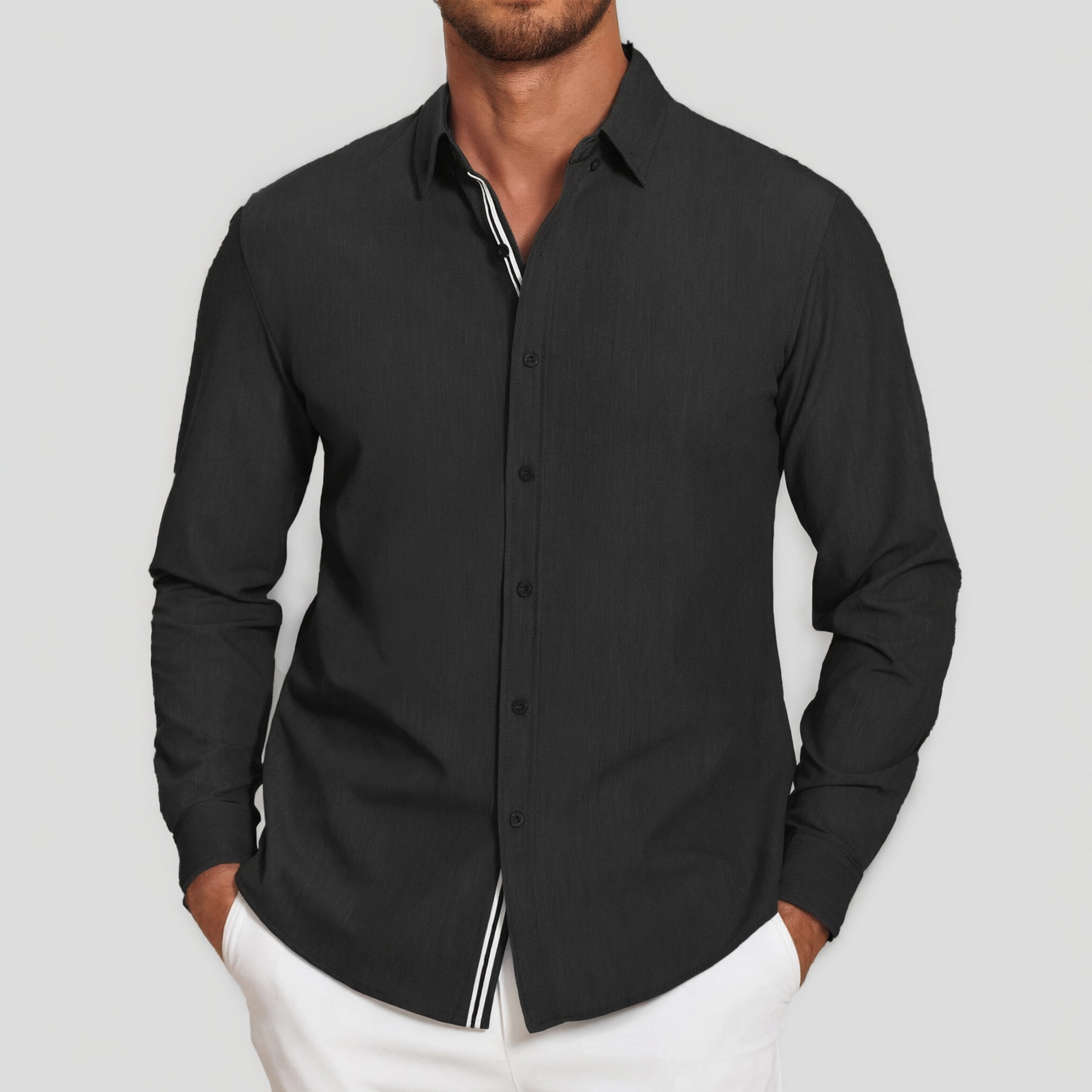 COOFANDY Men's Slim Fit Long Sleeve Button Front Shirt