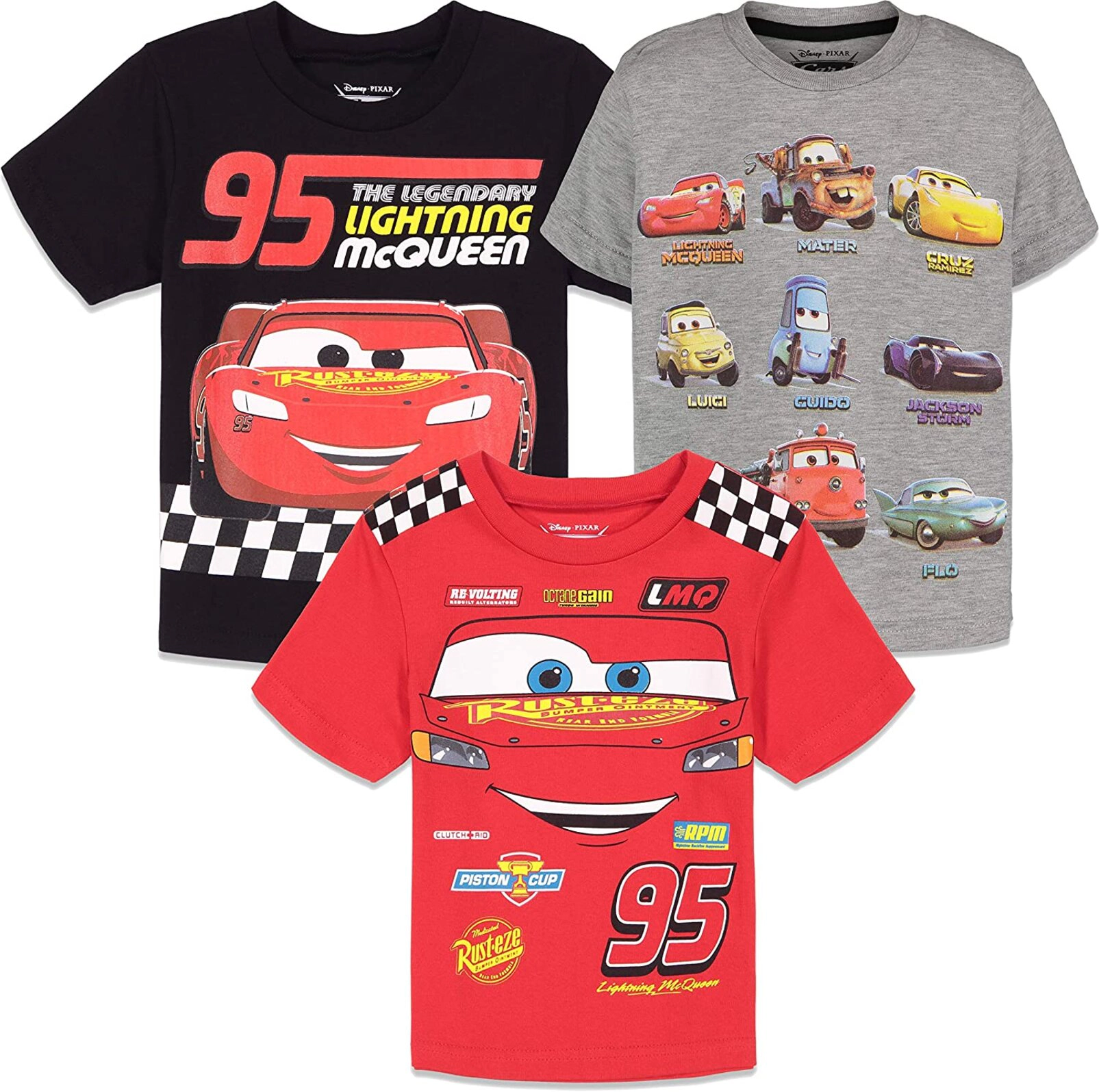 Disney Cars Boys' 3-Pack T-Shirts
