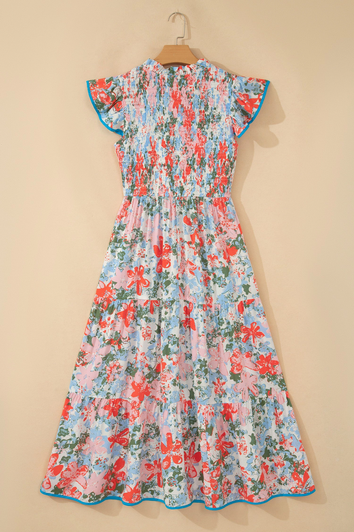 Threaded Pear Womens Nina Flutter Sleeve Long Dress