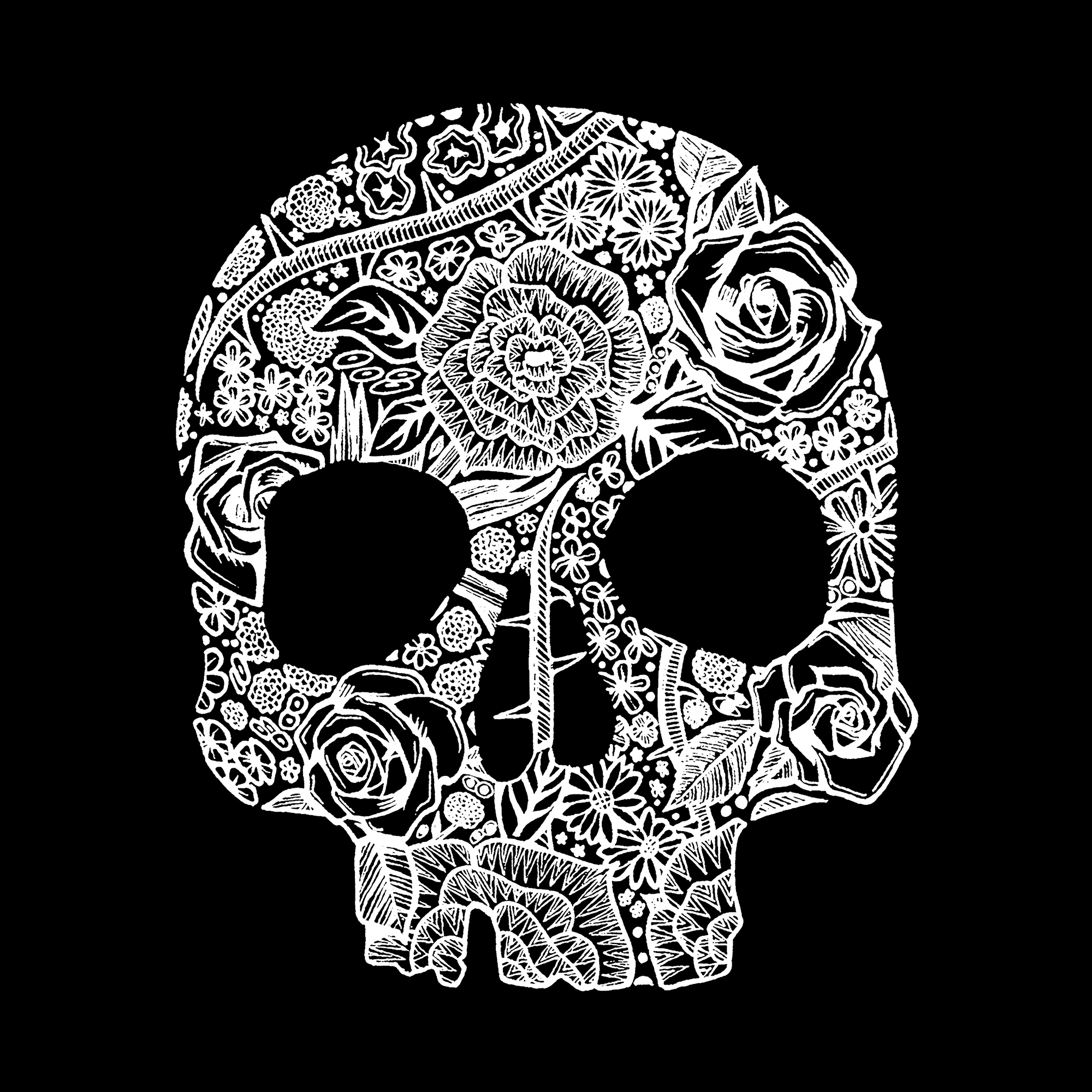 LA Pop Art Flower Skull