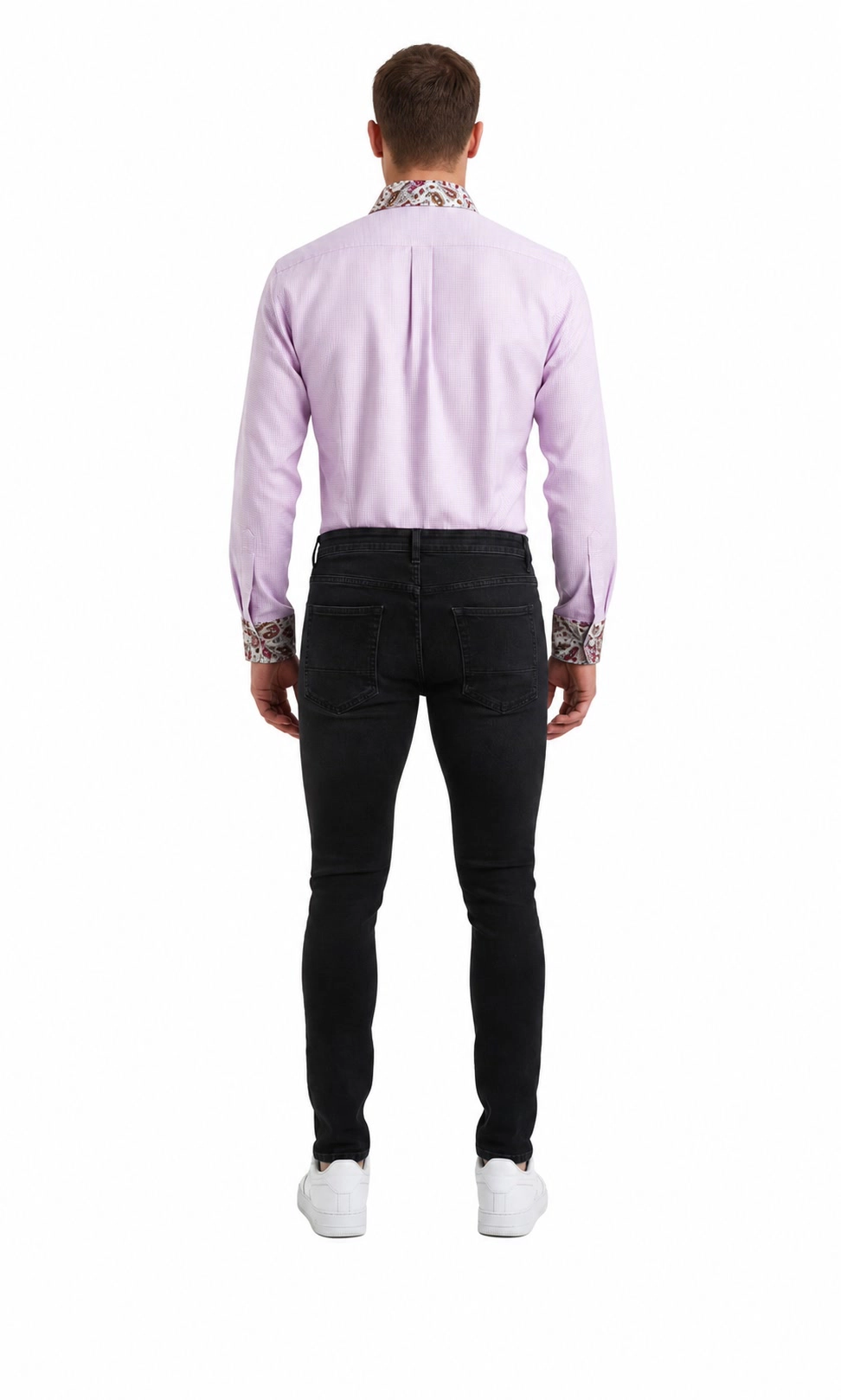 Elie Balleh Slim Fit Mens Houndstooth Shirt