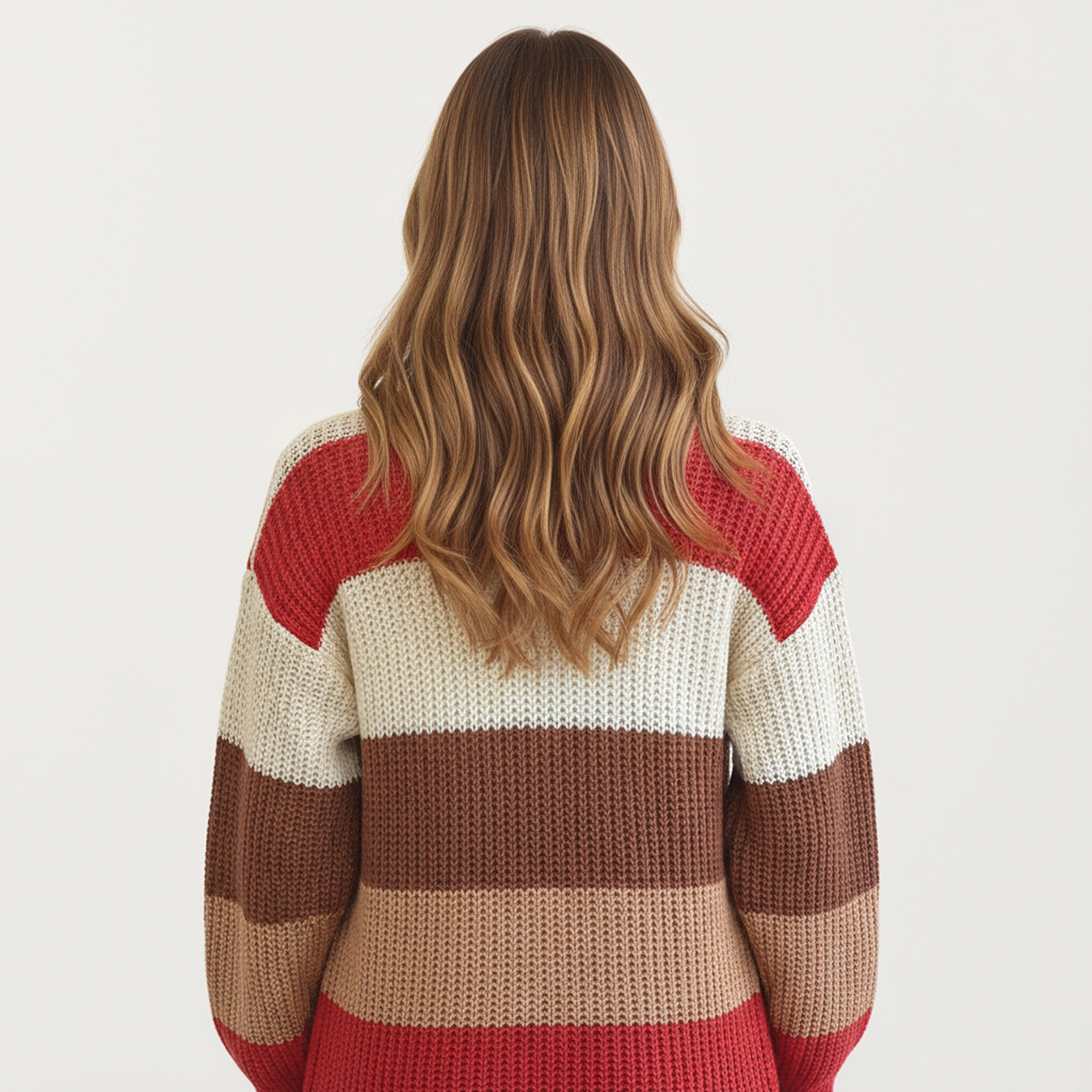 Anna-Kaci Women's Long Sleeve Open Front Knit Cardigan with Bold Color Block Stripes Design
