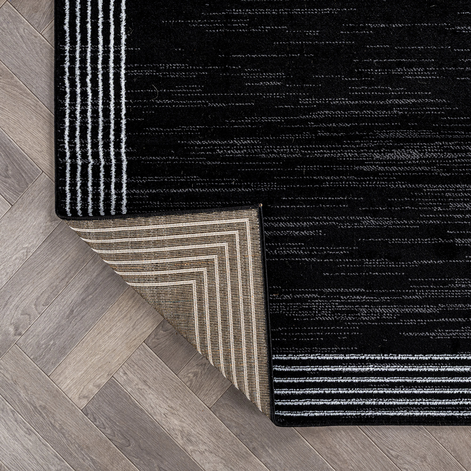 World Rug Gallery Modern Geometric Border Indoor Area Rug, Polypropylene with Jute Backing for Living Room Bedroom