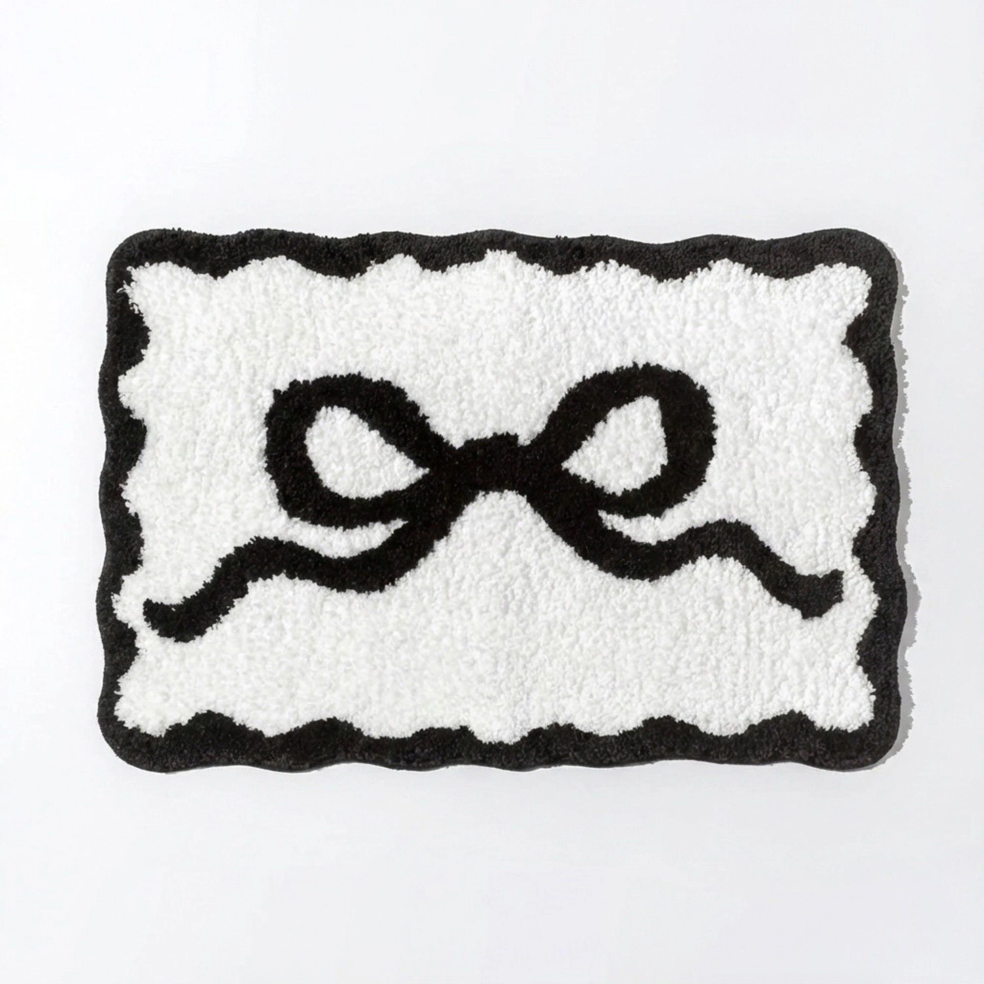 Alilang Unisex Tufted Abstract Bow Accent Mat Decorative Floor and Valentine Tabletop Decoration