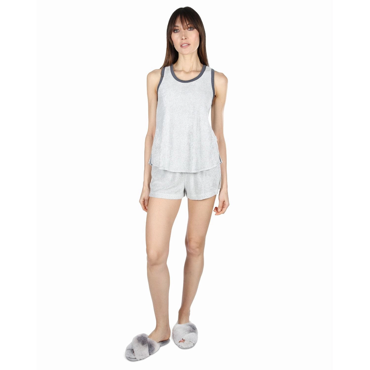 MeMoi Women's Spa Terry Bamboo Blend Racerback Top and Short Set