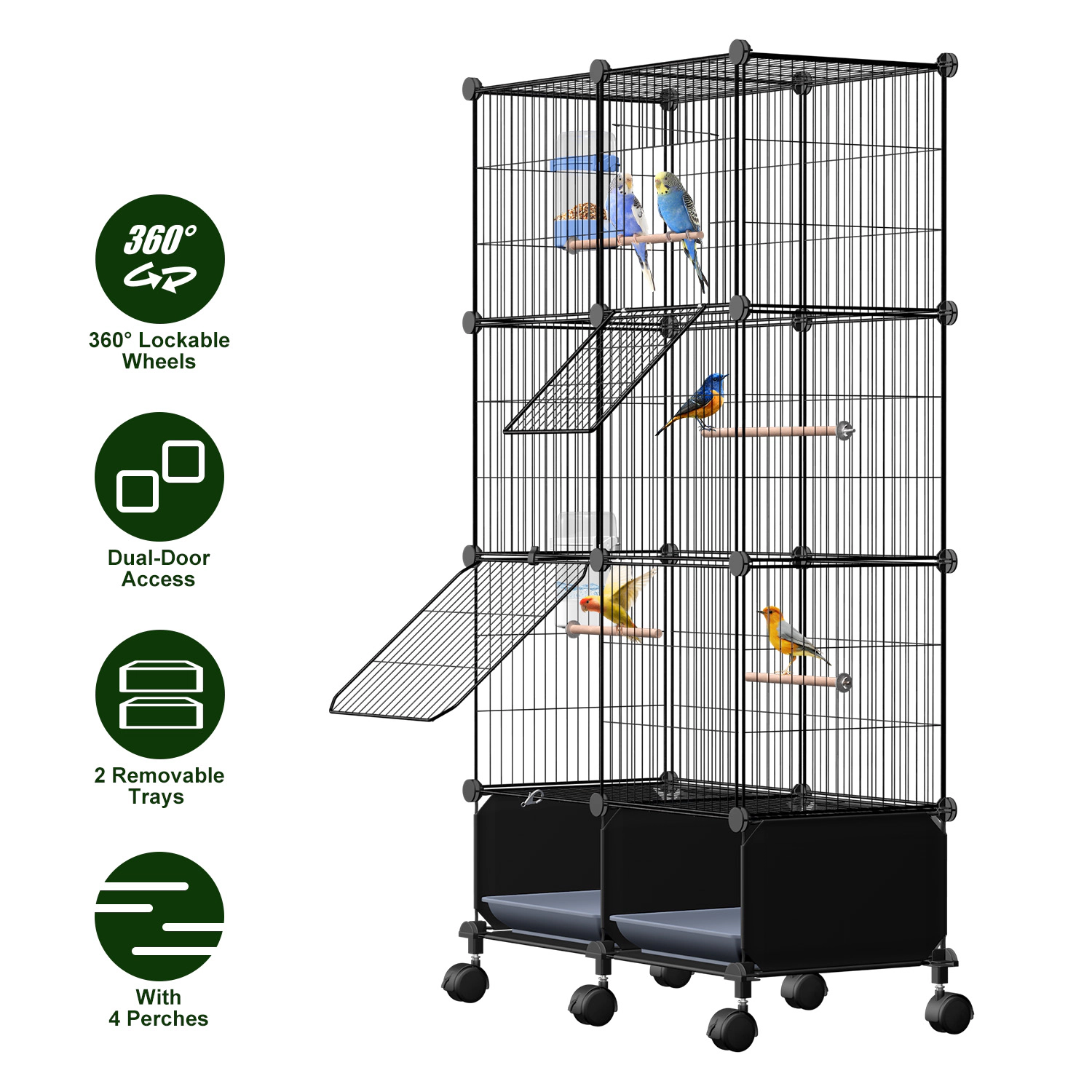 IMounTEK Unisex 46-Inch Rolling Bird Cage