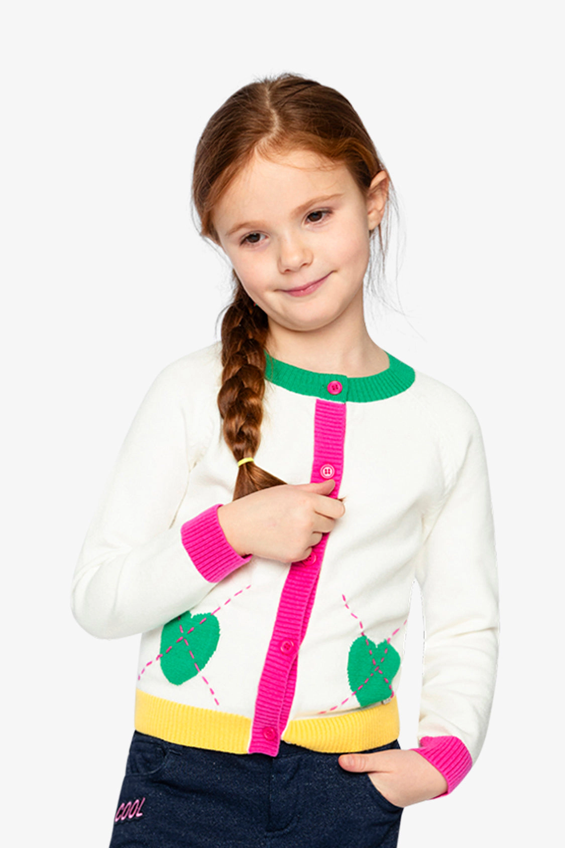 Deux par Girls Floral Pointelle Knitted Cardigan