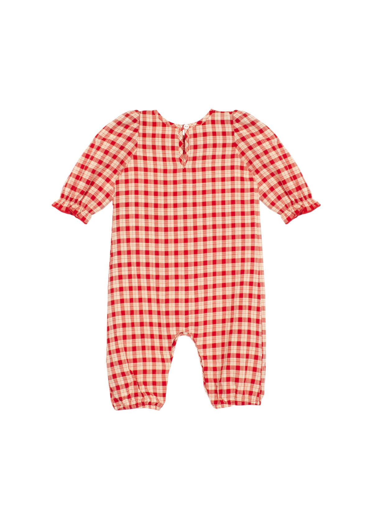 Mabel and Honey Paisley Woven Plaid Romper
