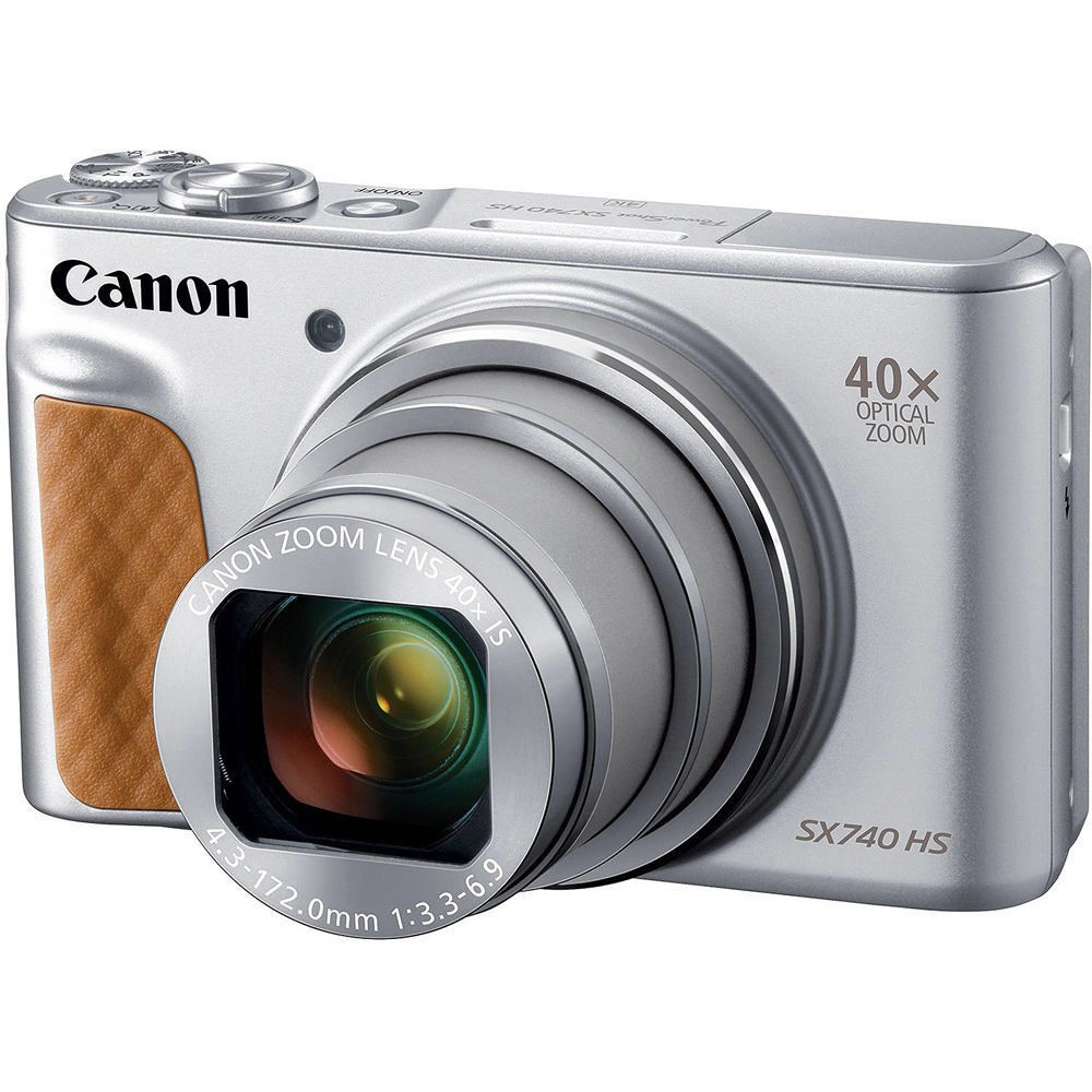 Canon PowerShot SX740 HS Digital Camera (Silver) (2955C001) + 128GB 4K AOM Pro Kit: