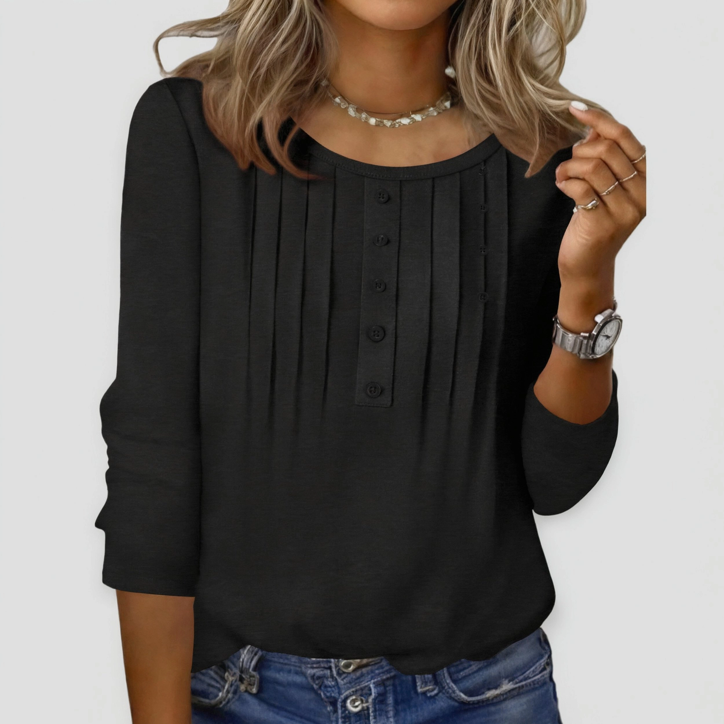 Zeagoo Women's Puff Short Sleeve Pleated V-Neck Floral Print Loose Blouse