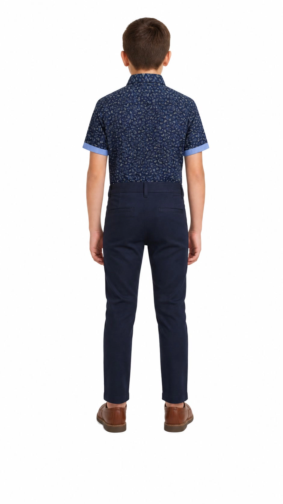 Elie Balleh Boys Slim Fit Paisley Short Sleeve Shirt