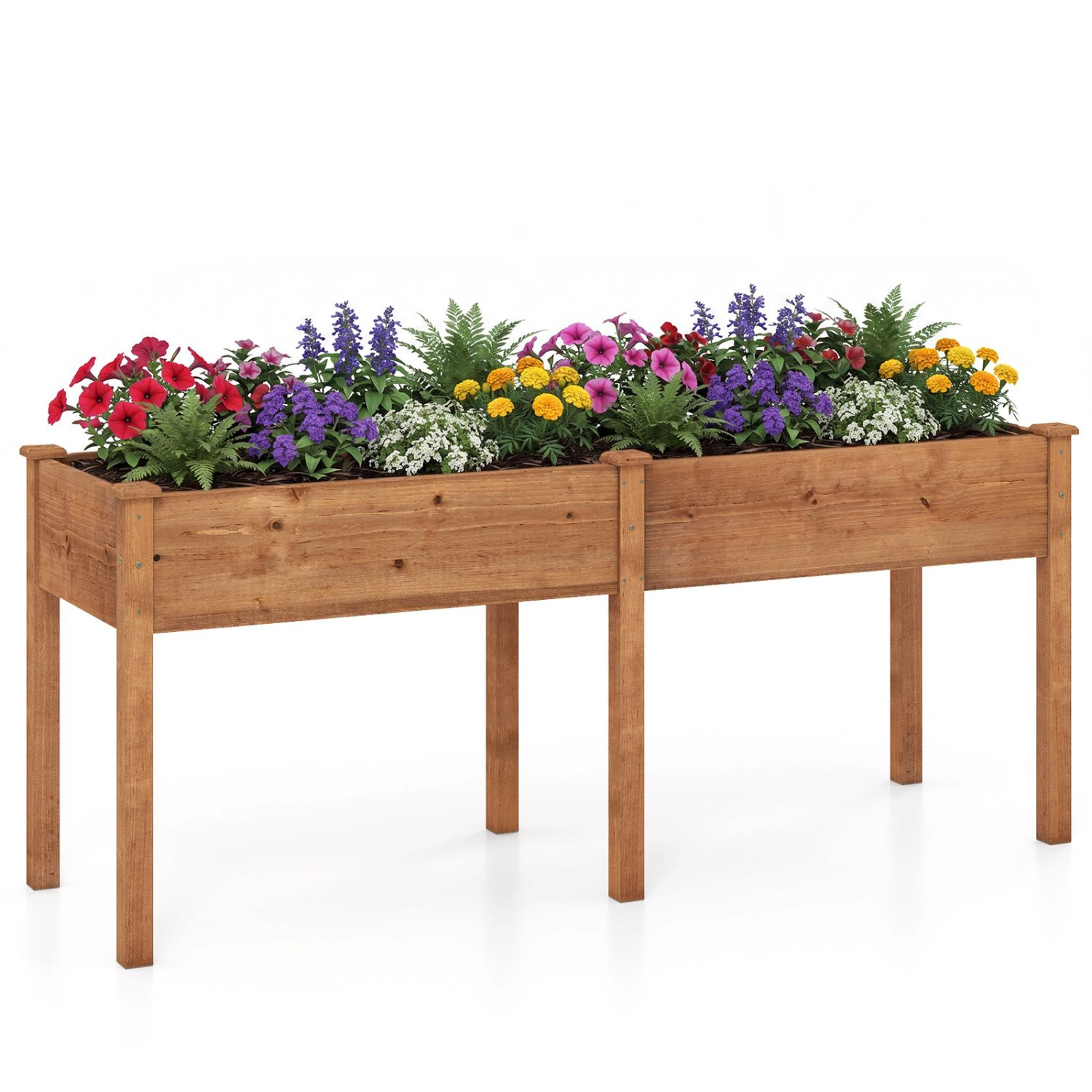Slickblue Elevated Raised Garden Bed with Divider and Drainage Holes