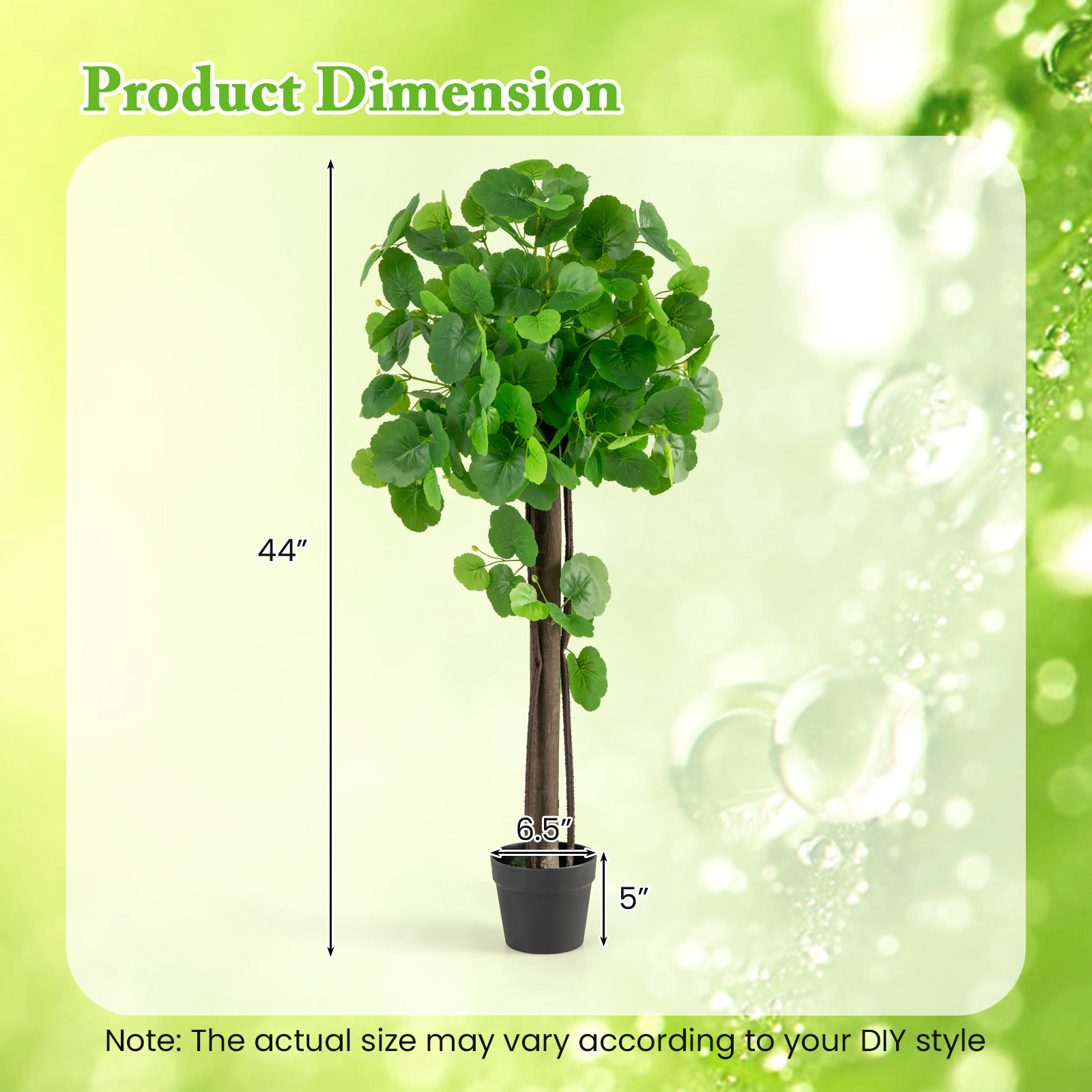 Slickblue 44 In Artificial Crabapple Tree with Realistic Wood Trunk and Potted Base