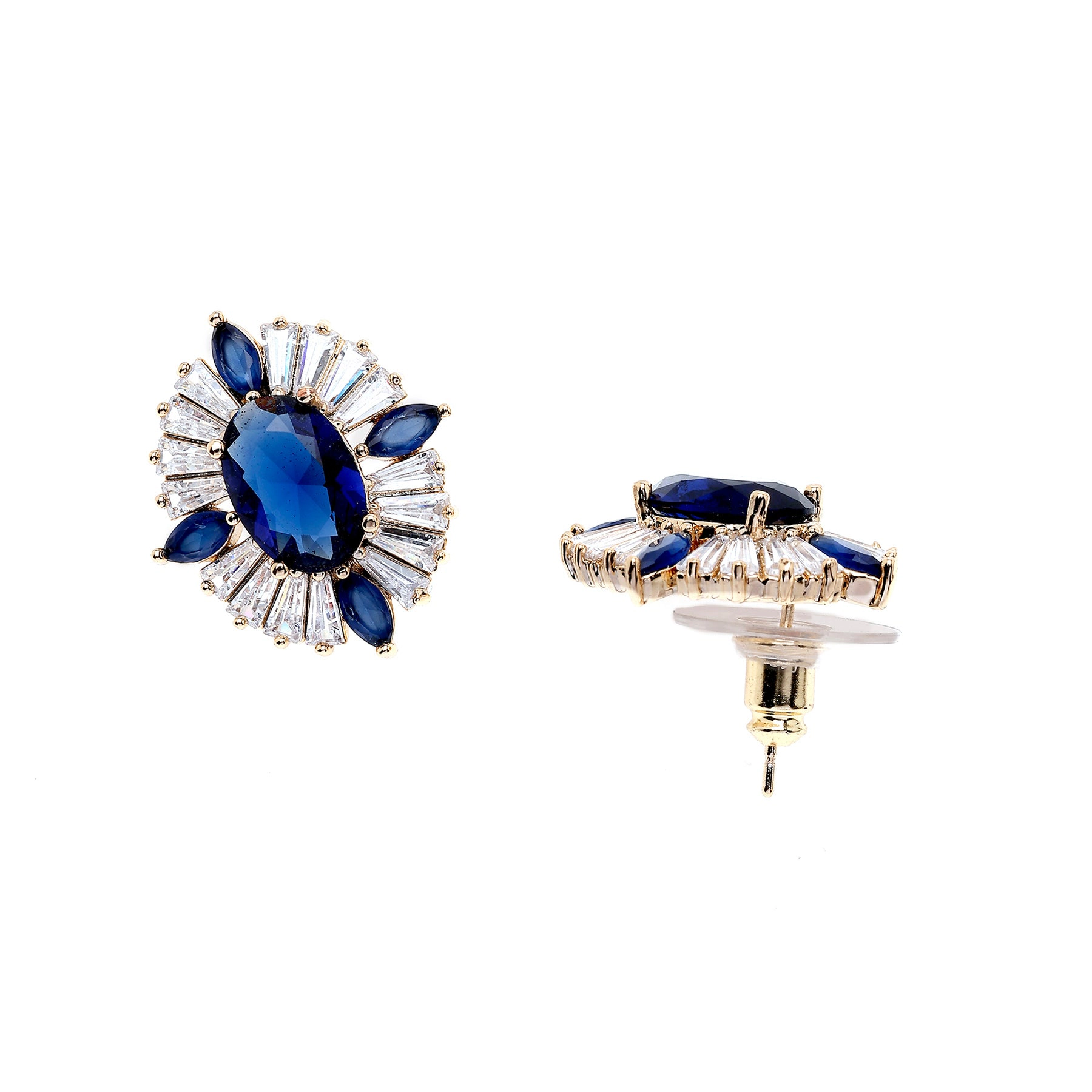 AGP PARIS Womens Timeless Dark Blue Stud Earrings