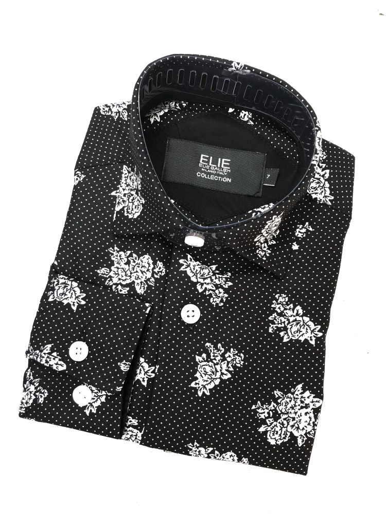 Elie Balleh Boys Slim Fit Floral Button-Down Shirt
