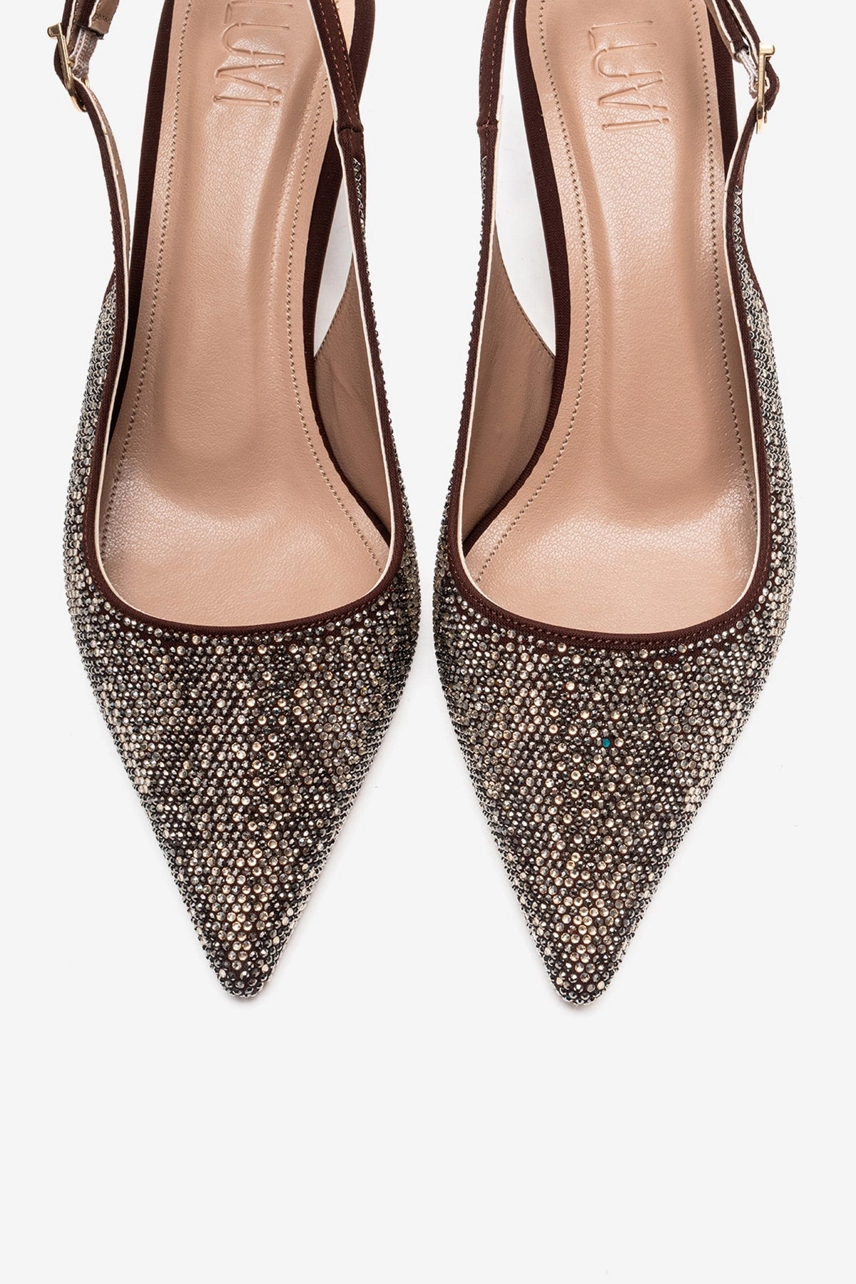 Prologue Shoes Womens Nella Embellished Slingback Pointed Toe Pump