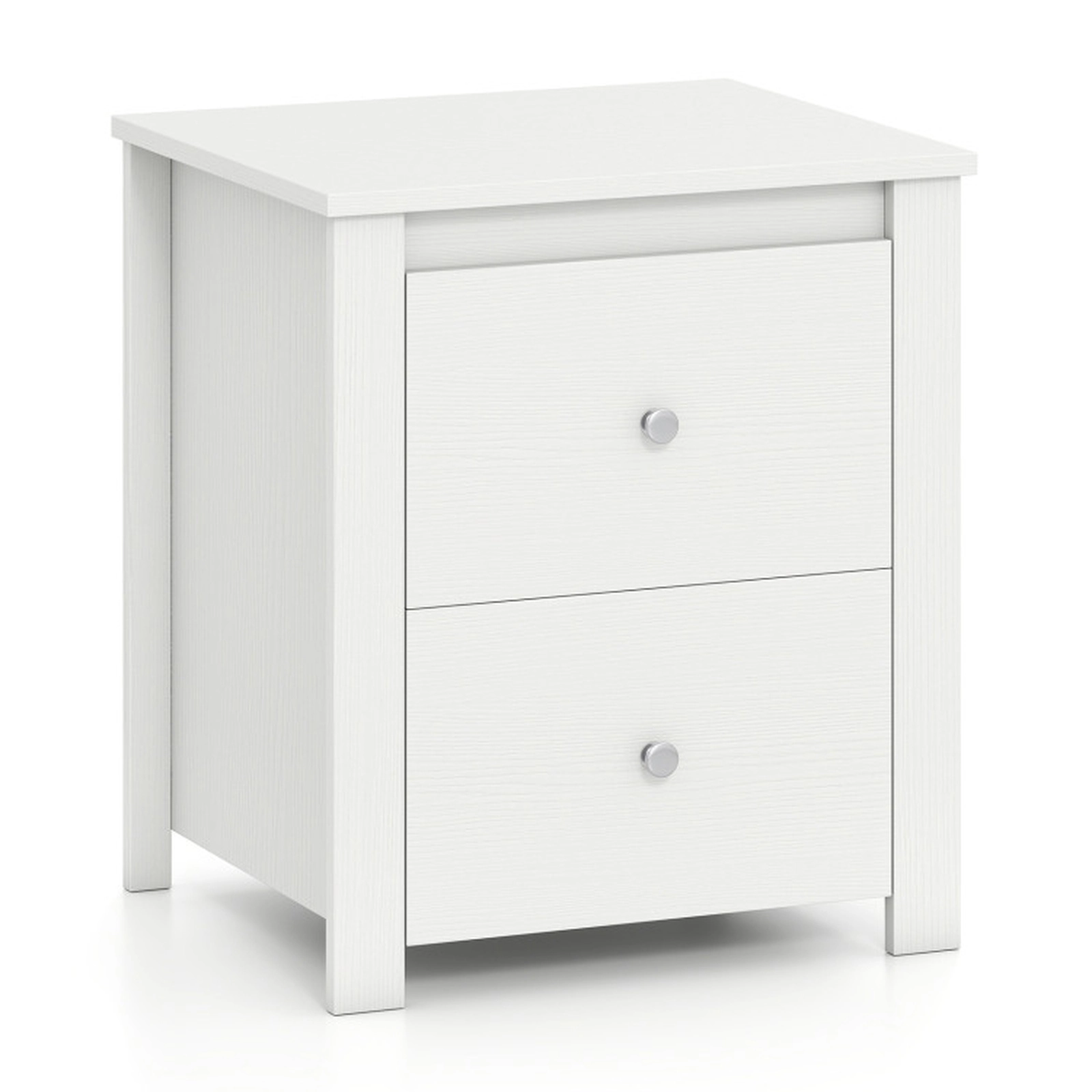 SUGIFT 2-Drawer Engineered Wood Nightstand with Storage 66-lb Tabletop Capacity 11-lb Drawer Capacity White