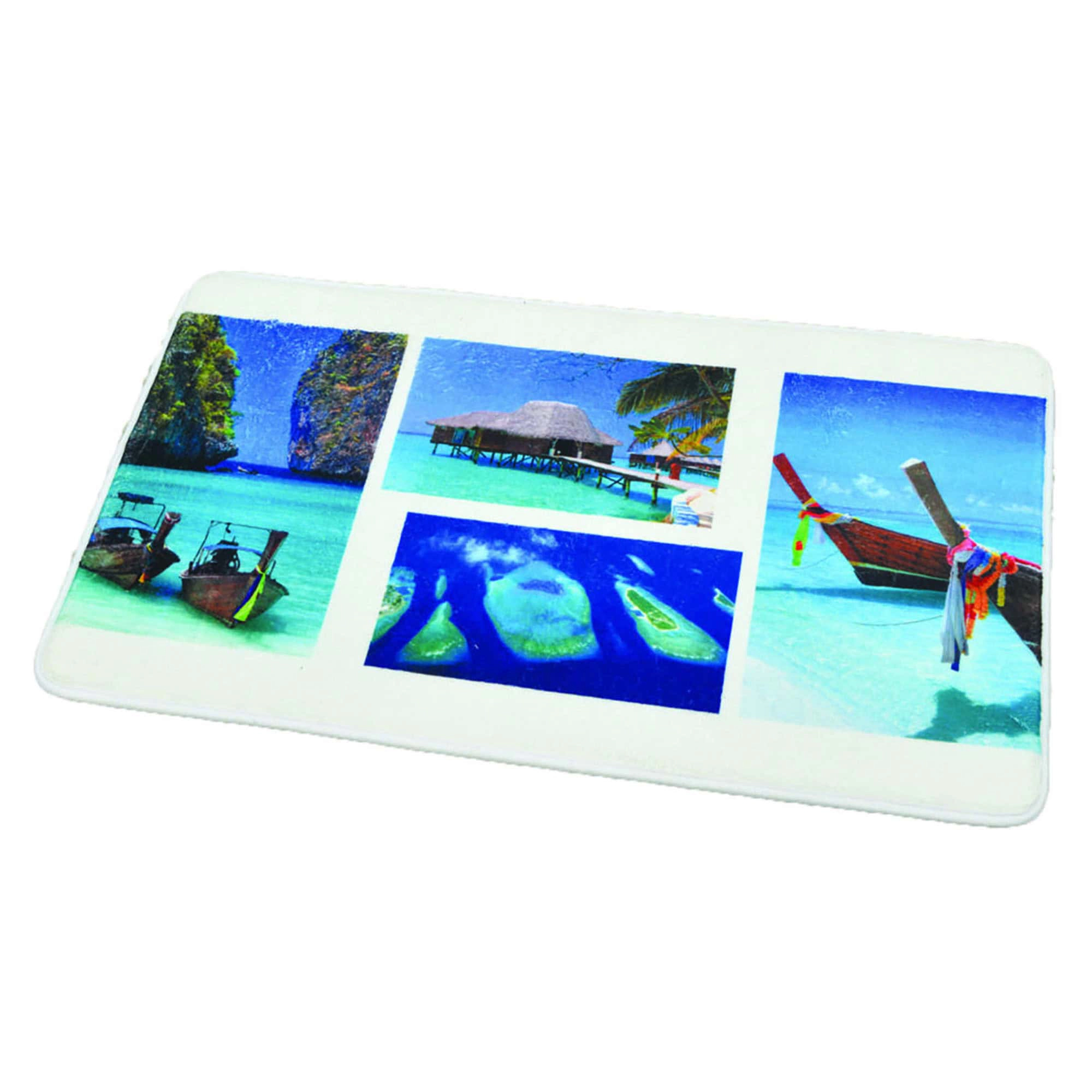 Evideco French Home Goods Paradise Print Memory Foam Bath Mat 30 x 18 in