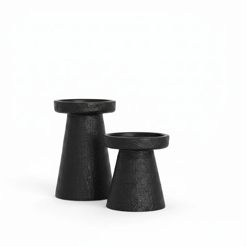 Arcana Aramun Ceramic Stoneware Pillar Candle Holders