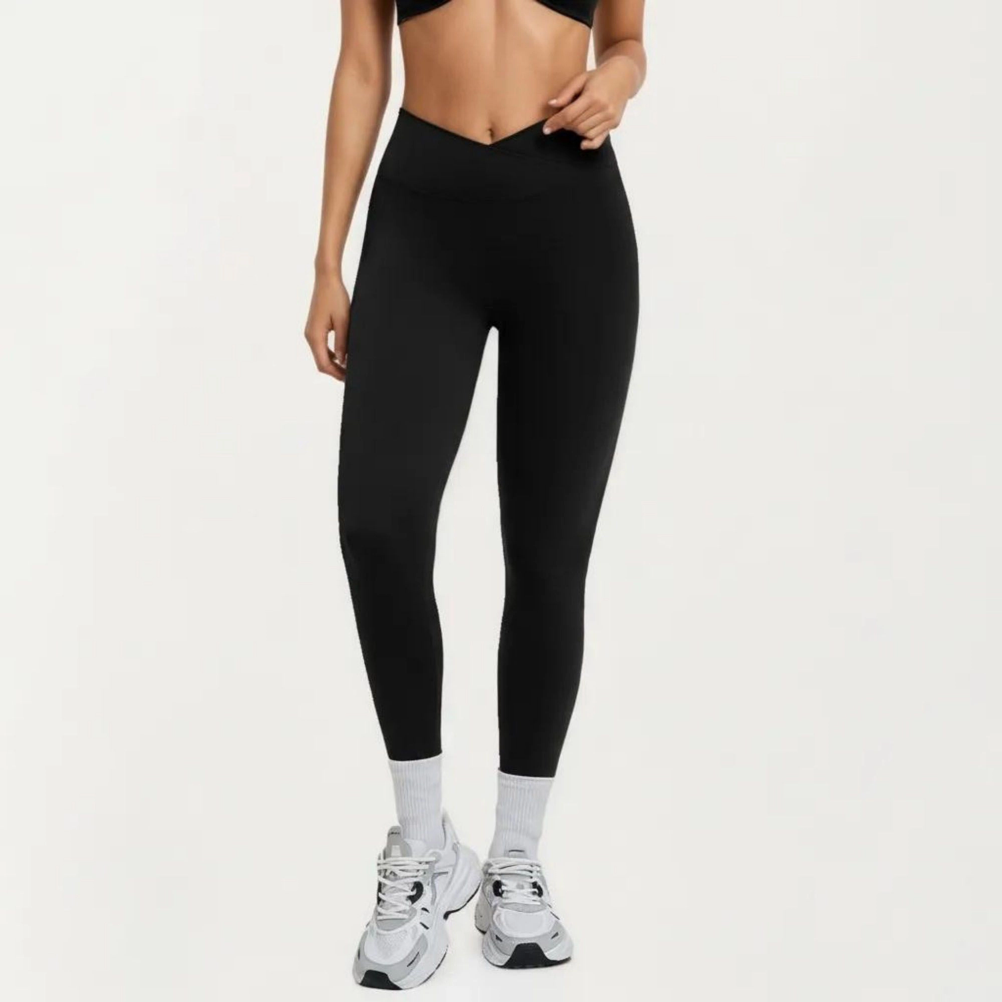 Anna-Kaci Active Women's High Waist Crossover Workout Leggings Stretch Athletic Yoga Pants for Training Fitness