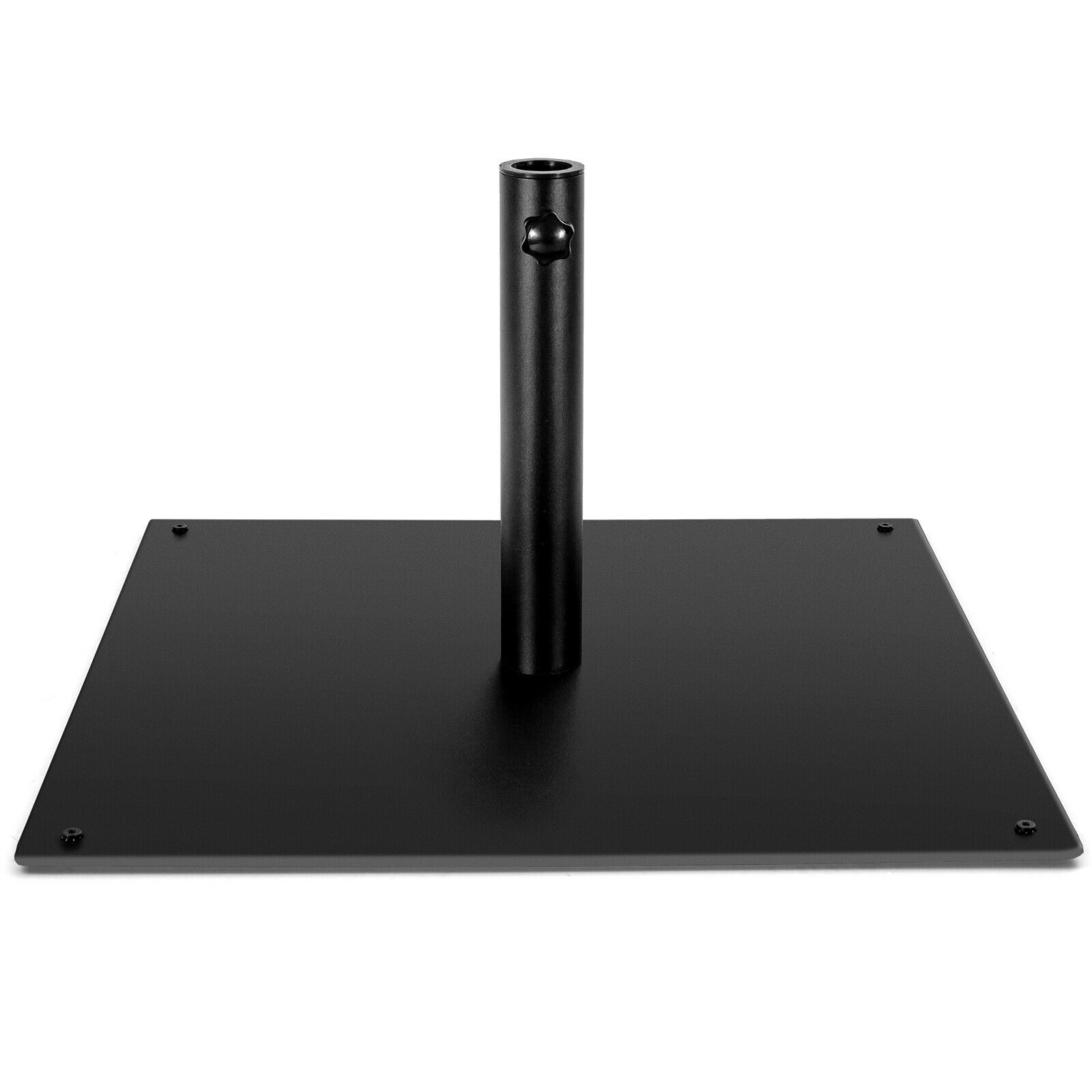 SUGIFT 42 LBS Weighted Square Patio Umbrella Base Black 25 Inch Steel Stand