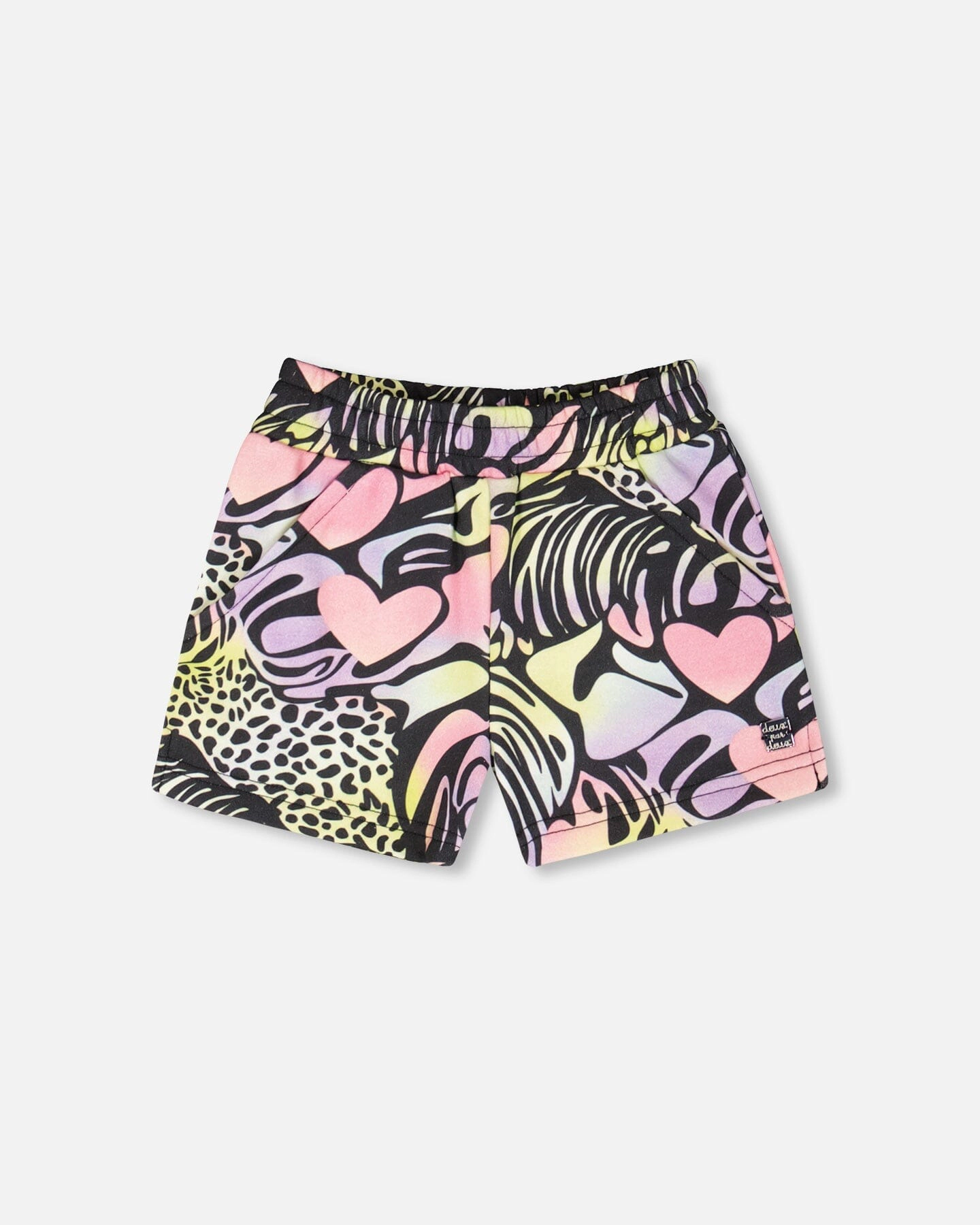 Deux par Girls French Terry Shorts Black Multicolor