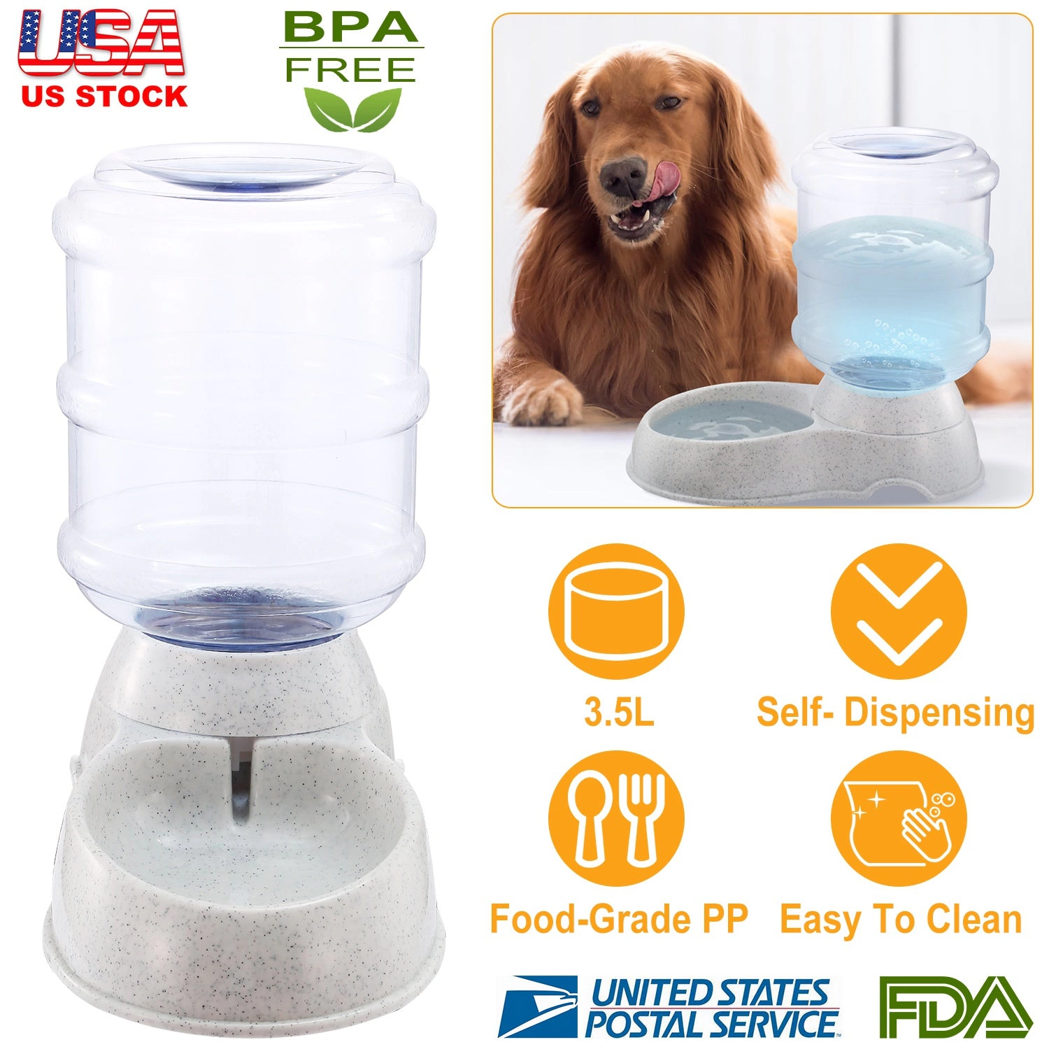 GBruno 3.5L Gravity Pet Water Dispenser