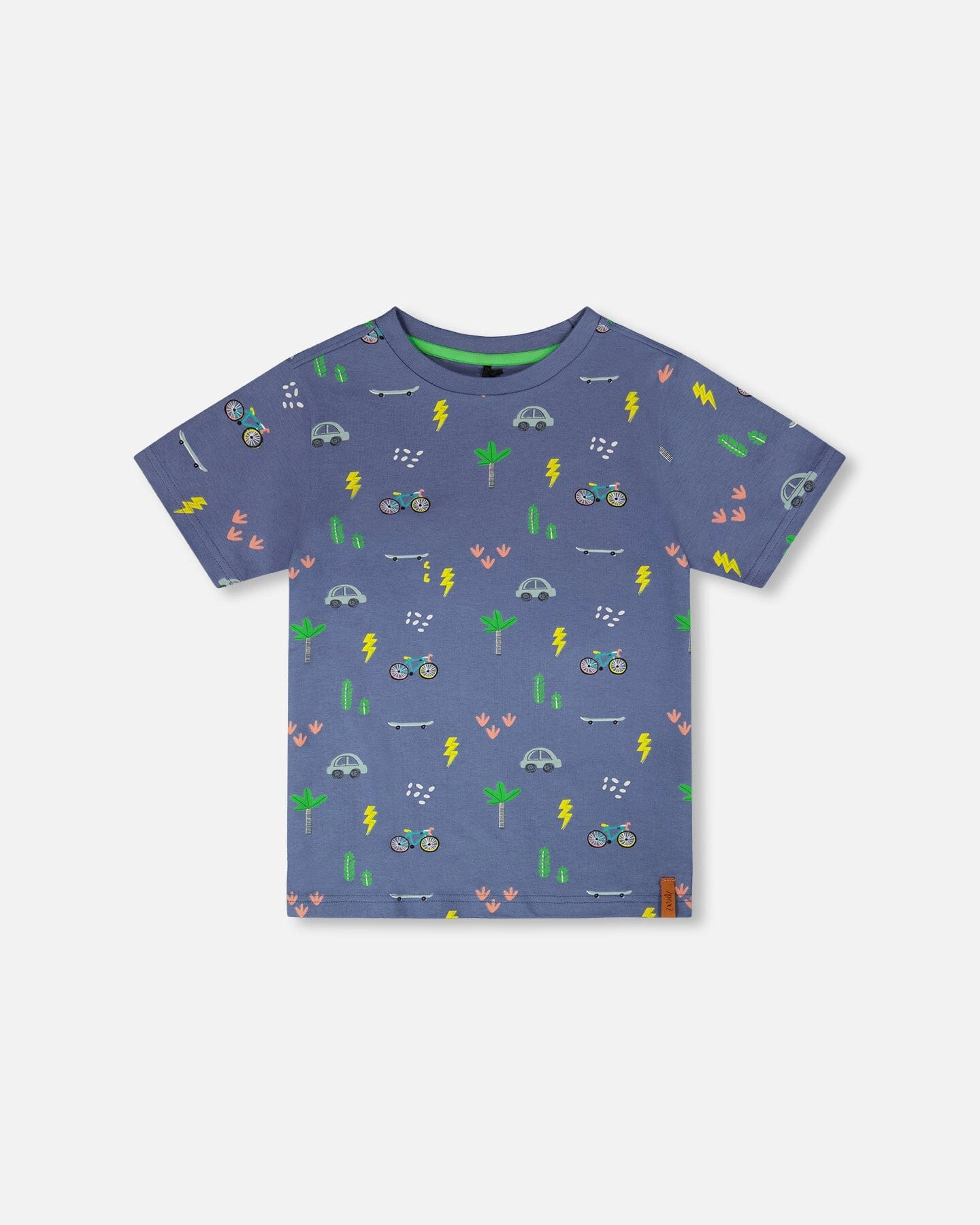 Deux par Boys Organic Cotton Jersey T-Shirt Bicycle Print